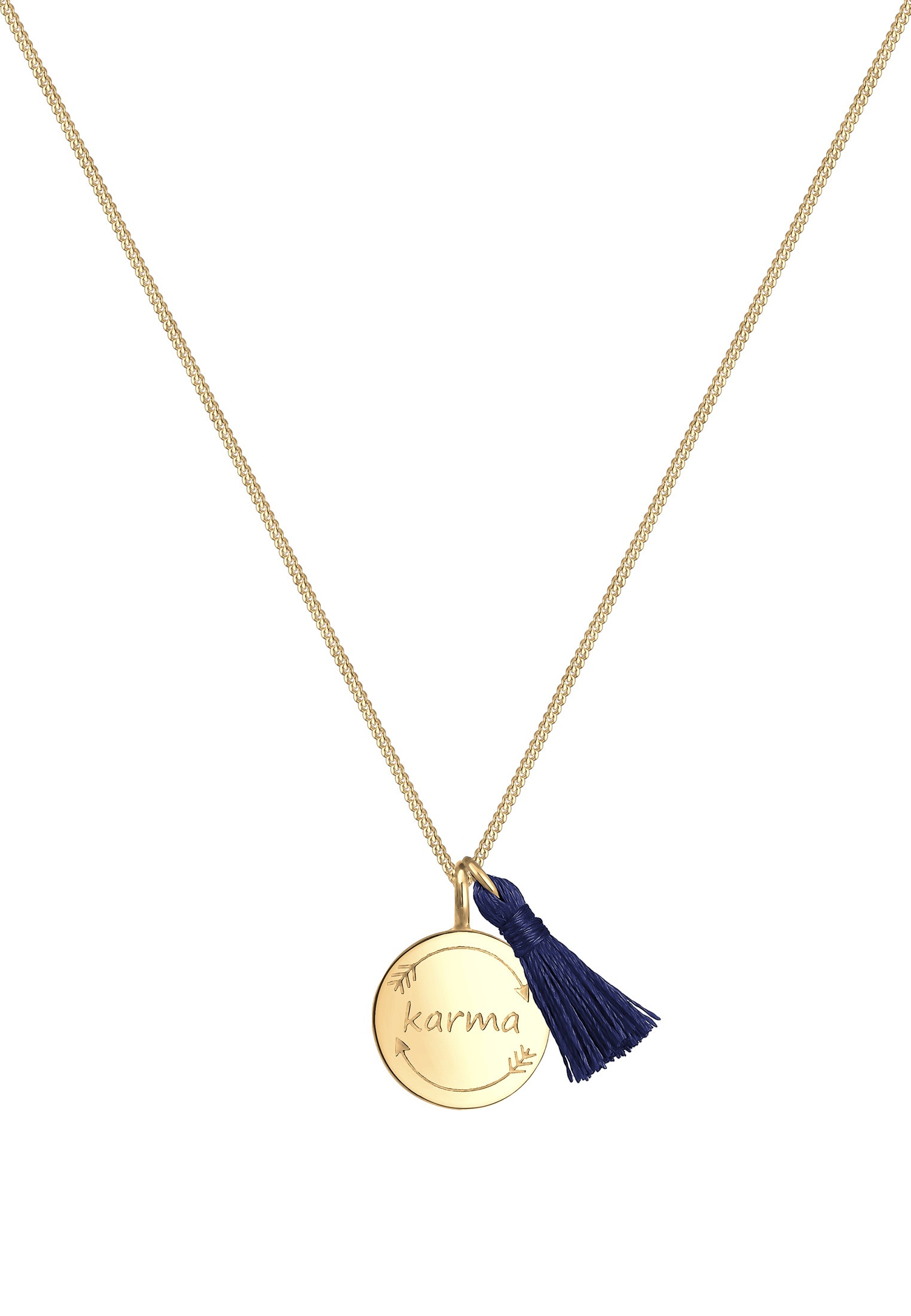 Elli Kette mit Anhänger »Tassel Karma Anhänger Wordings Boho 925 Silber«