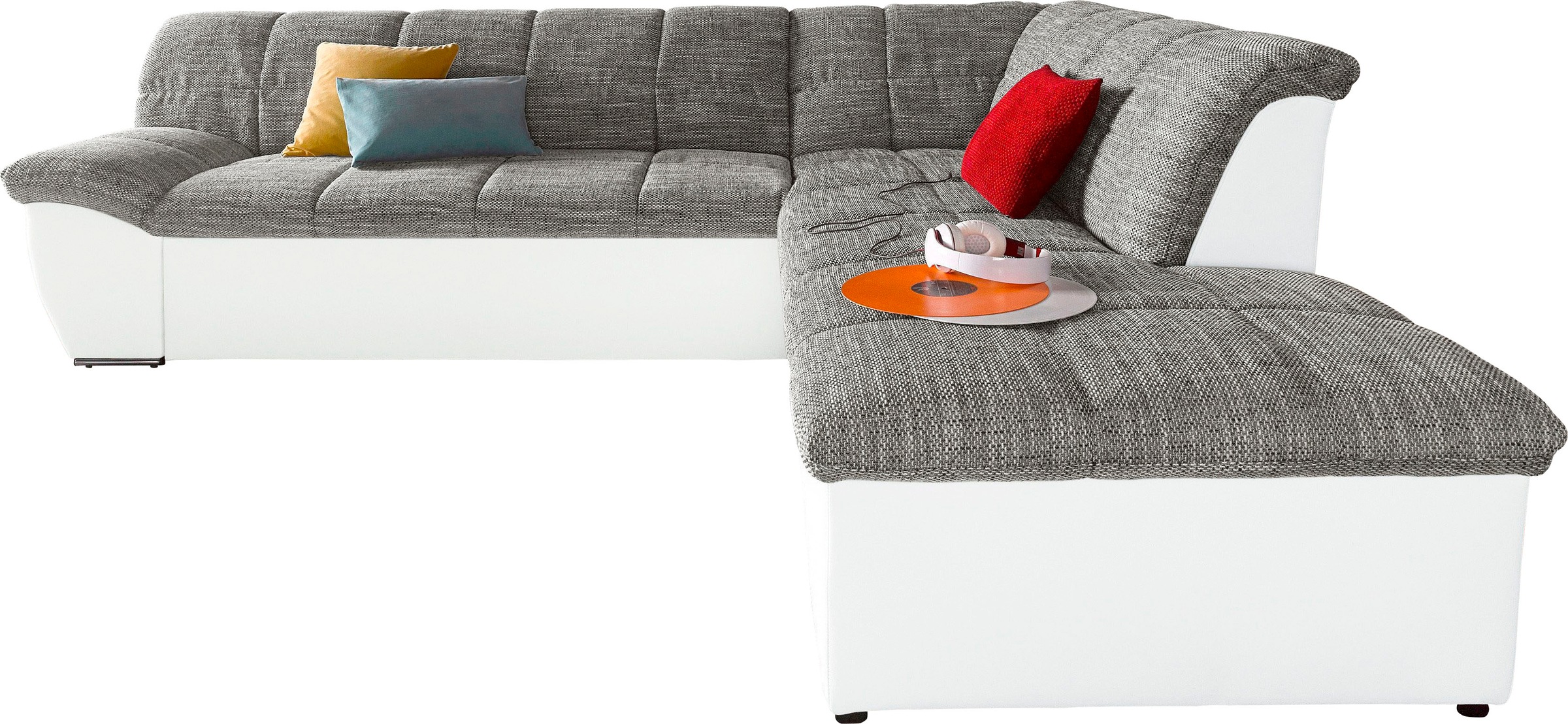 DOMO collection Ecksofa »Splash, aktuelle Sitz- und Rückensteppung, Materialmix, L-Form«, wahlweise mit Bettfunktion