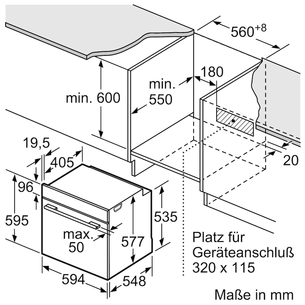 NEFF Einbaubackofen »B6ACH7AN0«, N 50, B6ACH7AN0, mit Hide®, Pyrolyse, EasyClean, CircoTherm®-Heißluft