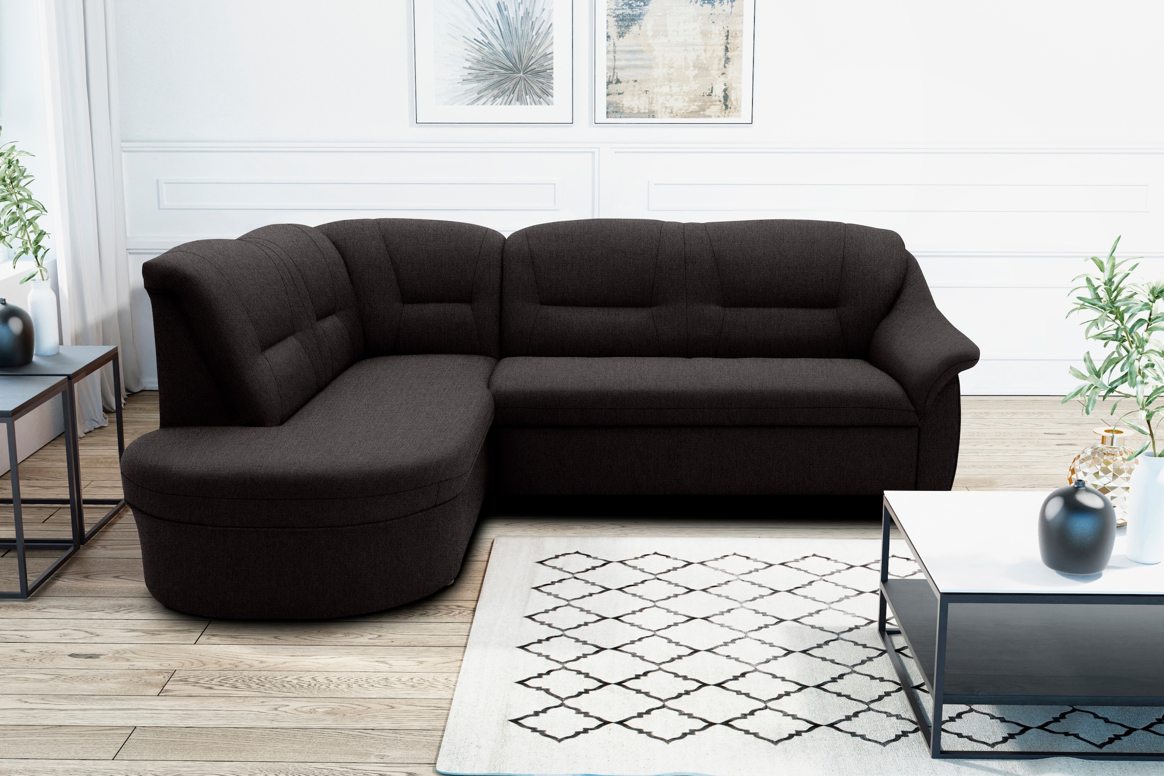 DOMO collection Ecksofa »Faenza für kleine Räume, Stellmaße 232x176cm, komf günstig online kaufen