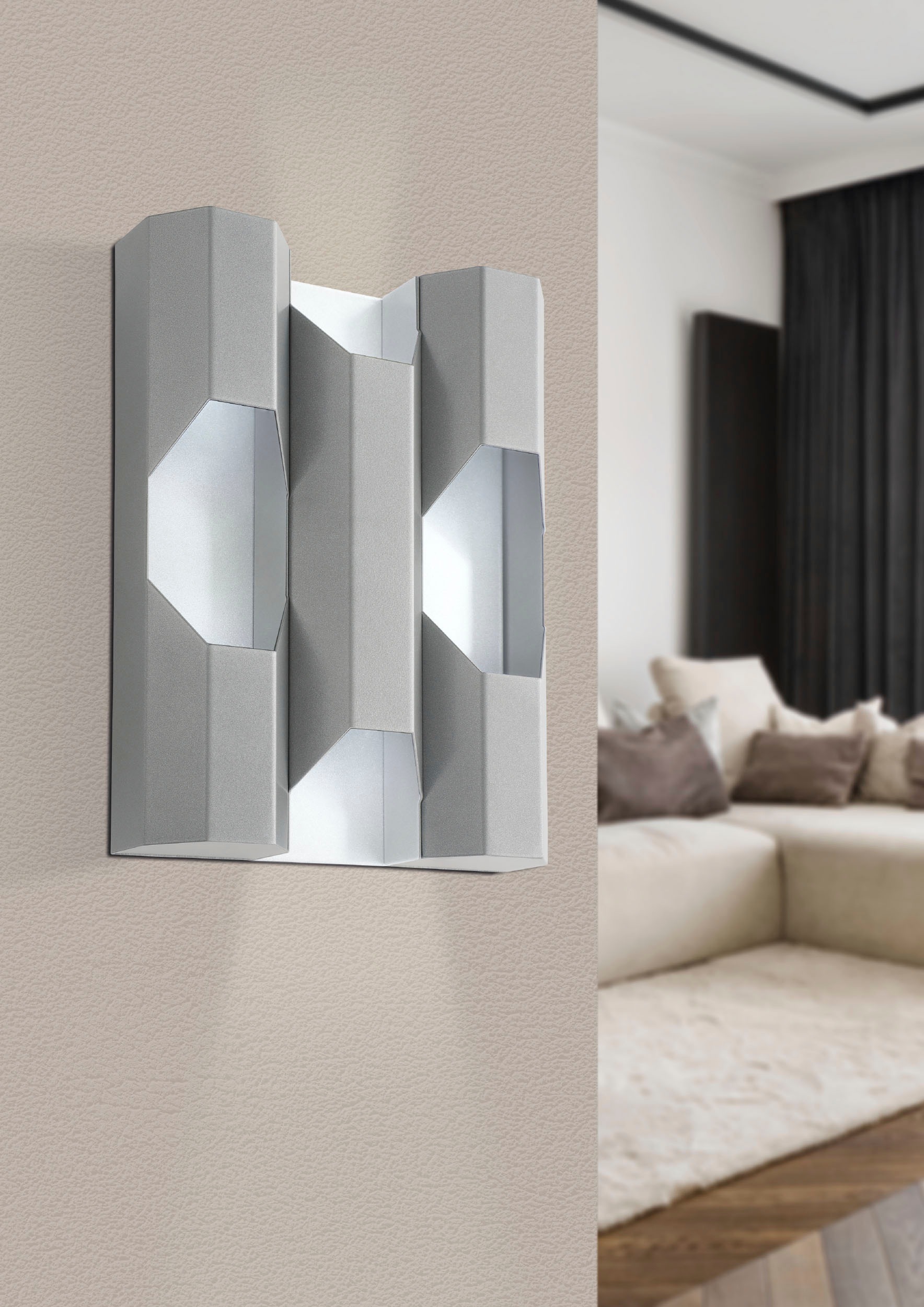 EGLO Deckenleuchte »ZINACUA« GU10 1 Stk. Deckenleuchte in silber aus Stahl  -  inkl. GU10 - 4,5W