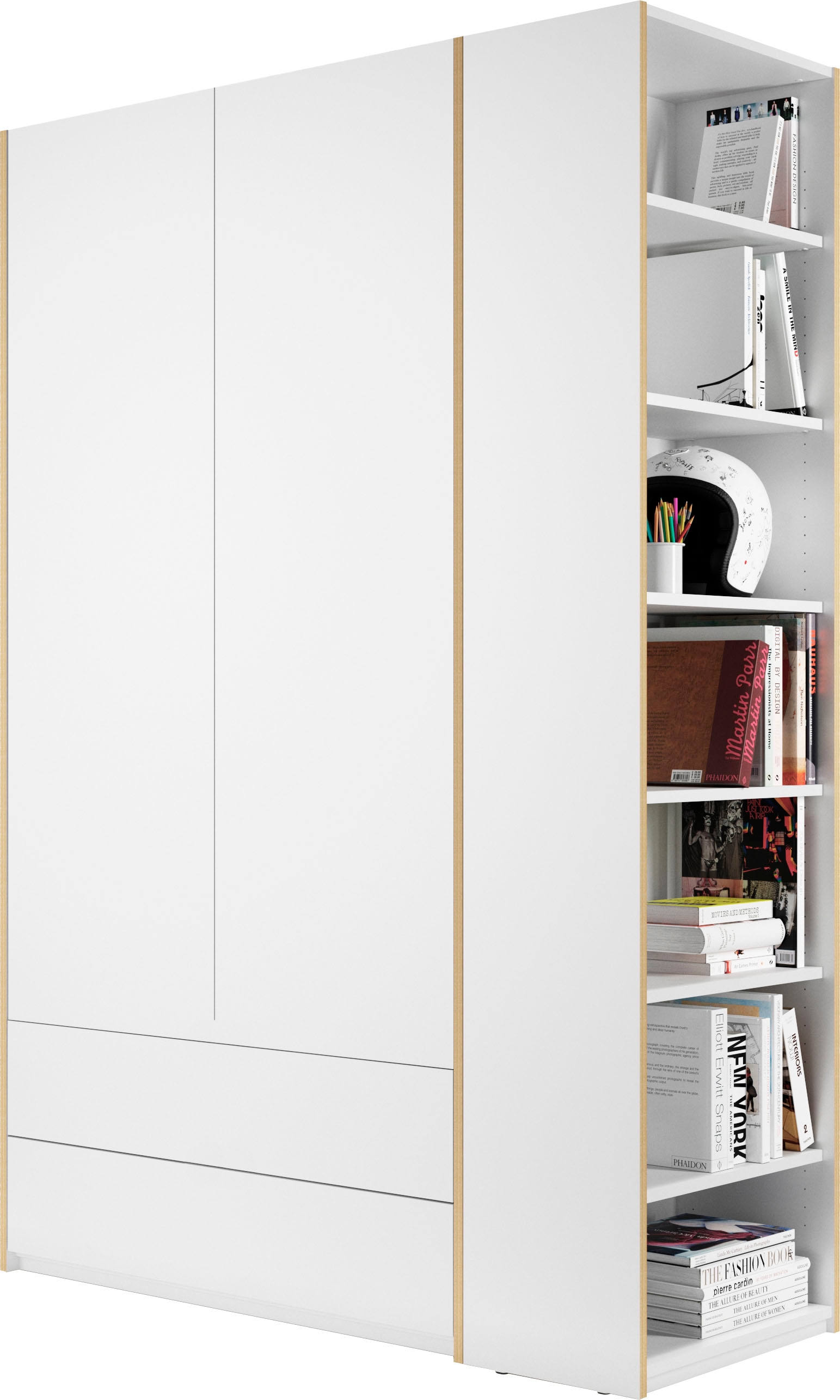 Müller SMALL LIVING Kleiderschrank »Modular Plus Variante 1«, 2 geräumige  Schubladen, Anbauregal links oder rechts montierbar auf Rechnung bestellen