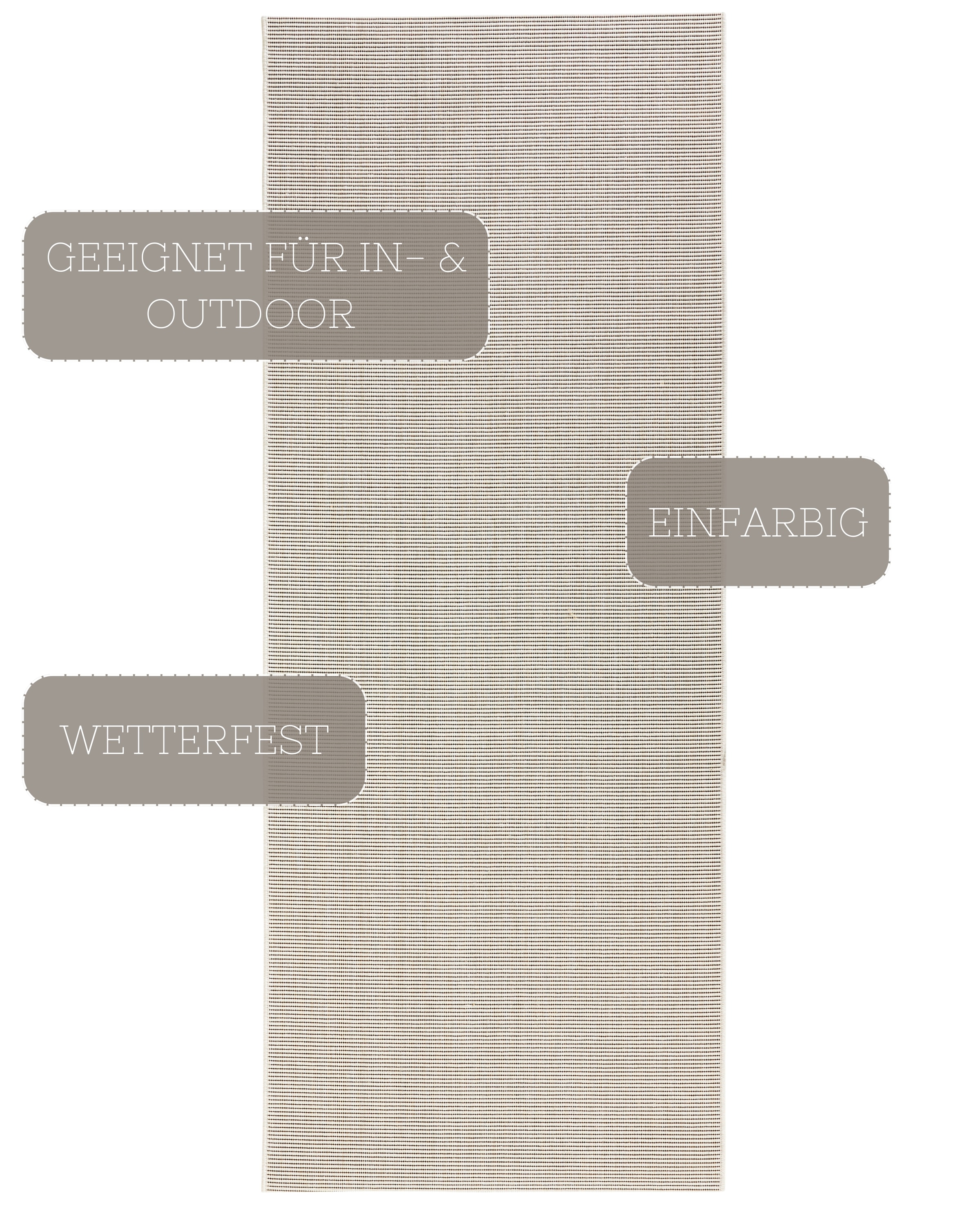 HANSE Home Teppich »Match«, rechteckig, 8 mm Höhe, In-& Outdoor, Kurzflor, Läufer, Modern, Unifarben, Wohnzimmer, Balkon