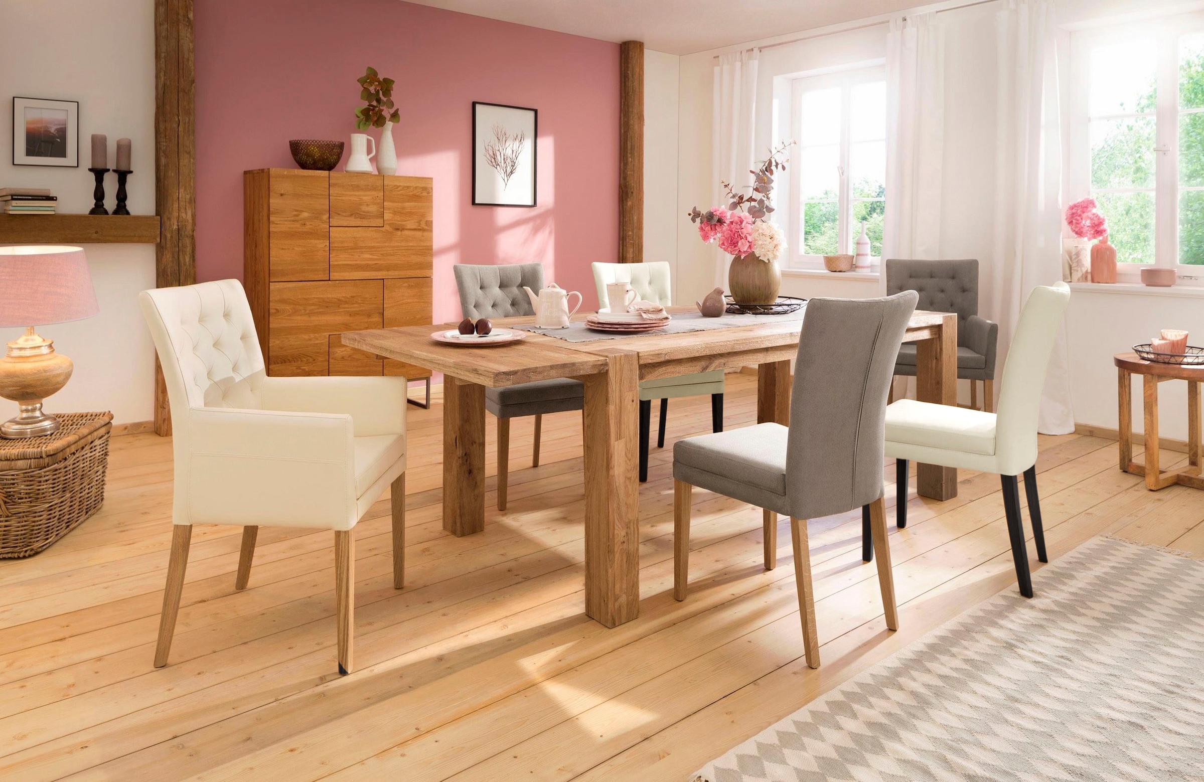 Home affaire 4-Fußstuhl »Colorado«, (Set), 4 St., Kunstleder, Beine aus Buche, wengefarben lackiert, Im 2er, 4er oder 6er-Set
