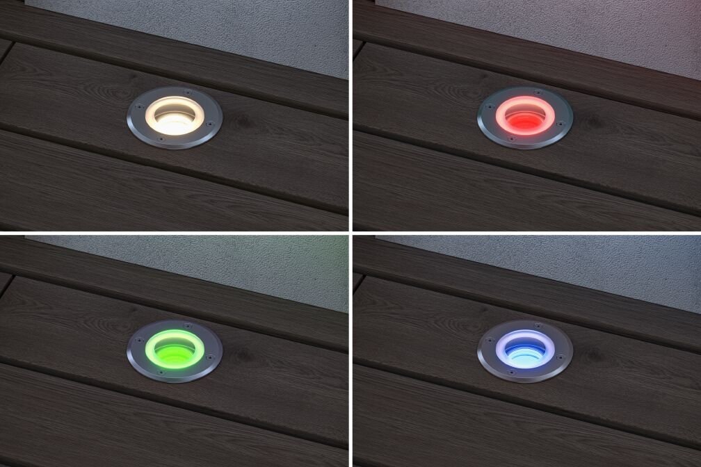 Paulmann LED Einbauleuchte »Floor IP67 rund 110mm RGBW+ 4,9W 300lm 230V Eisen gebürstet Aluminium«, 1 flammig, Smart Home Zigbee 3.0 Bodeneinbauleuchte