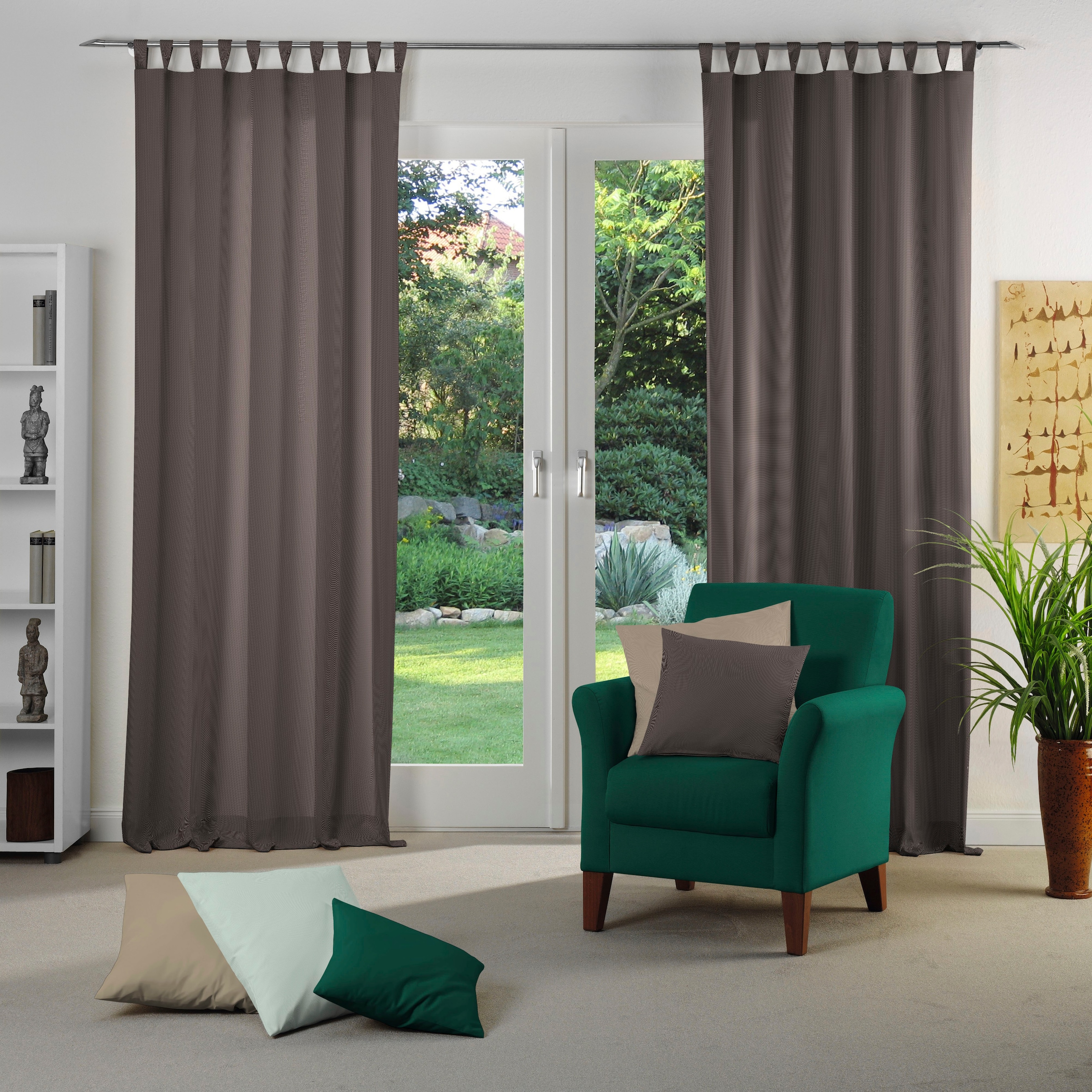 Adam Vorhang »Vorhang Uni Collection aus 100 % Bio-Baumwolle, Schlaufen«, (1 St.), Blickdichter Vorhang Uni Collection aus Bio-Baumwolle Made in Germany