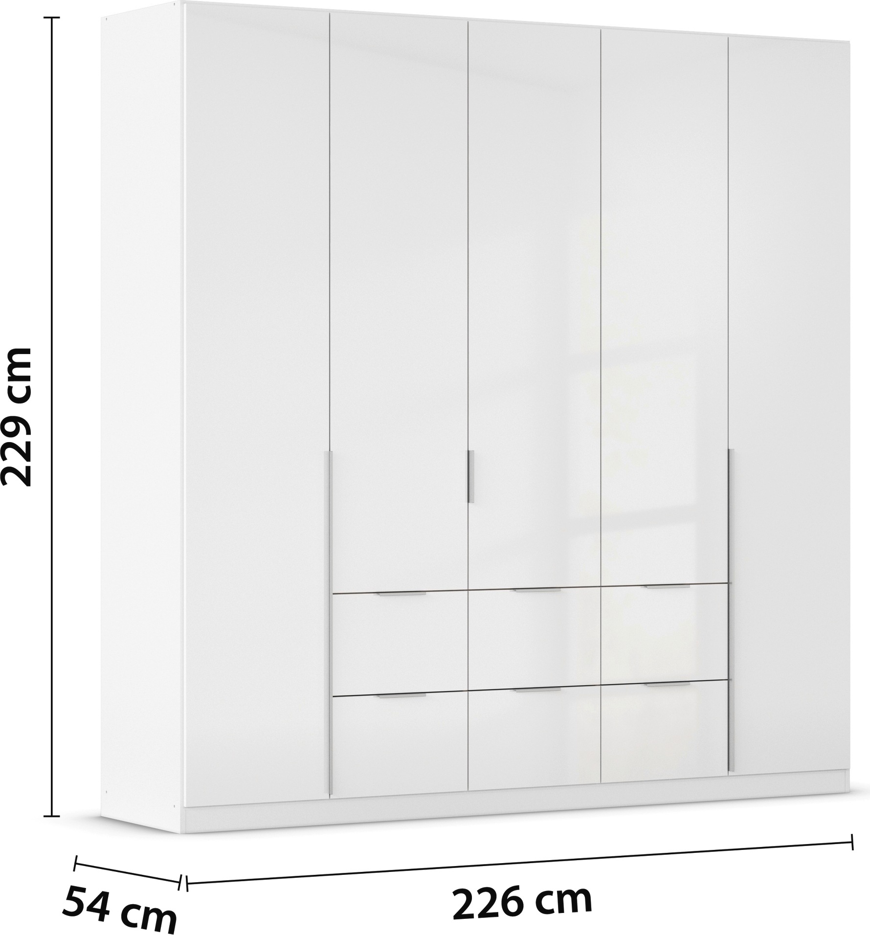 rauch Drehtürenschrank »Kleiderschrank Schrank Garderobe AGORDO mit Dekor- oder Hochglanzfront«, (in zwei Griff-Farben, Breiten 91-360 cm), mit Außenschubkästen, in 7 Breiten und 2 Höhen MADE IN GERMANY