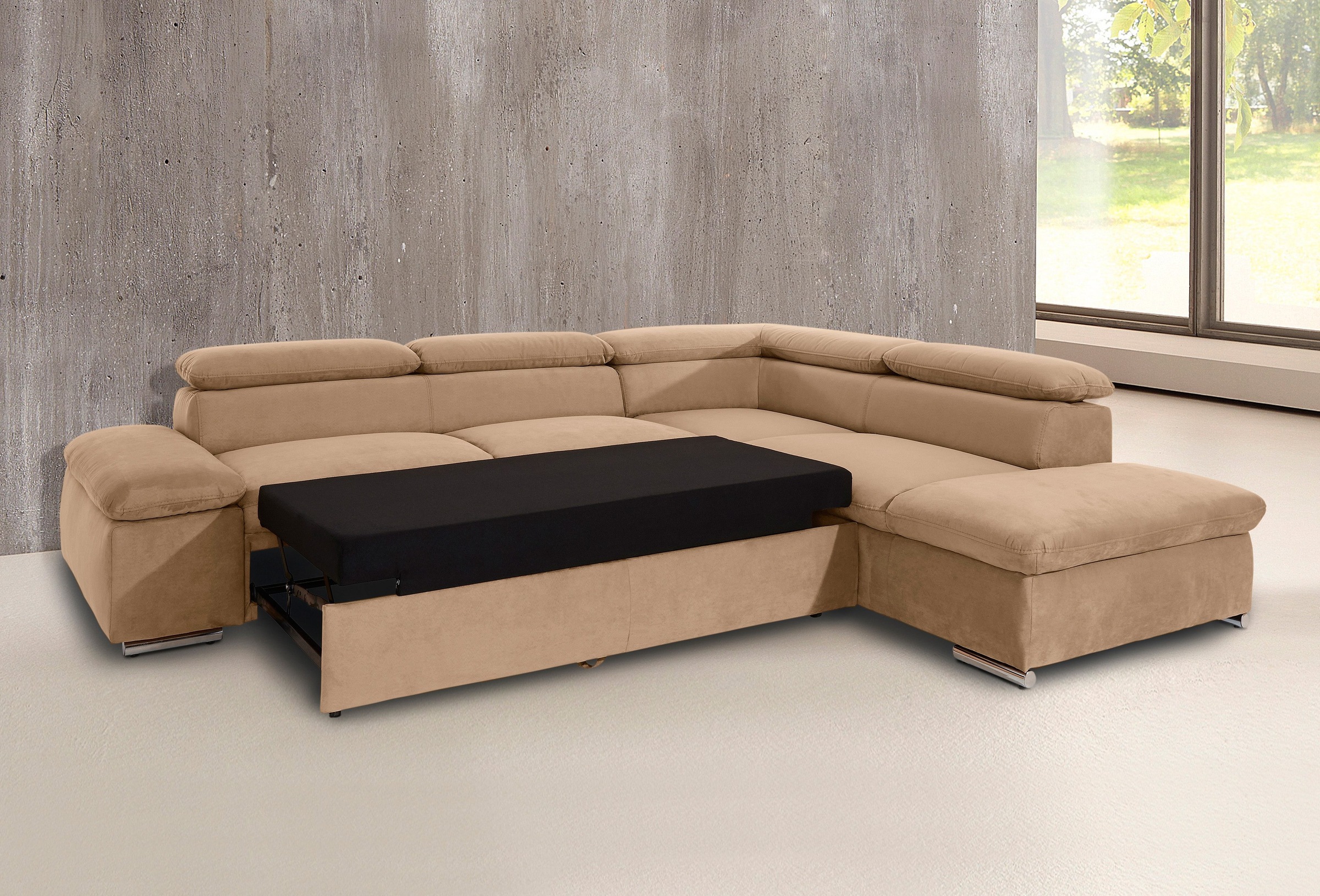 sit&more Ecksofa »Alcatraz L-Form«, wahlweise mit Bettfunktion