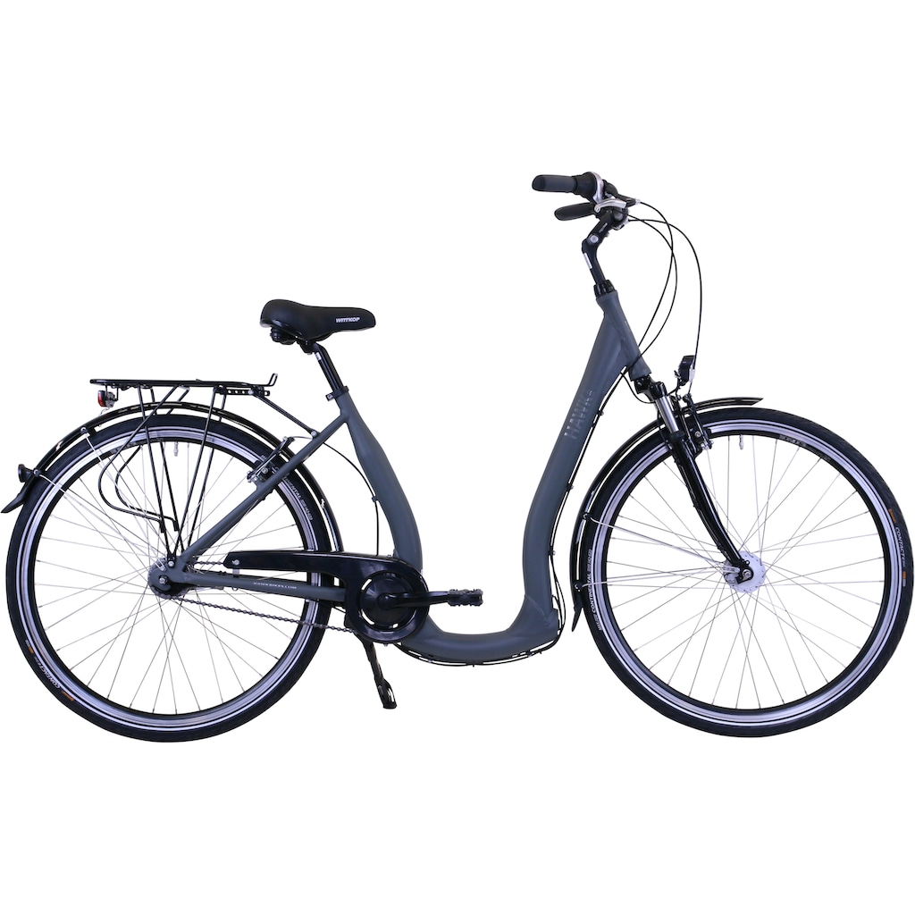 HAWK Bikes Cityrad »HAWK City Comfort Deluxe Grey«, 7 Gang, Shimano, Nexus Schaltwerk