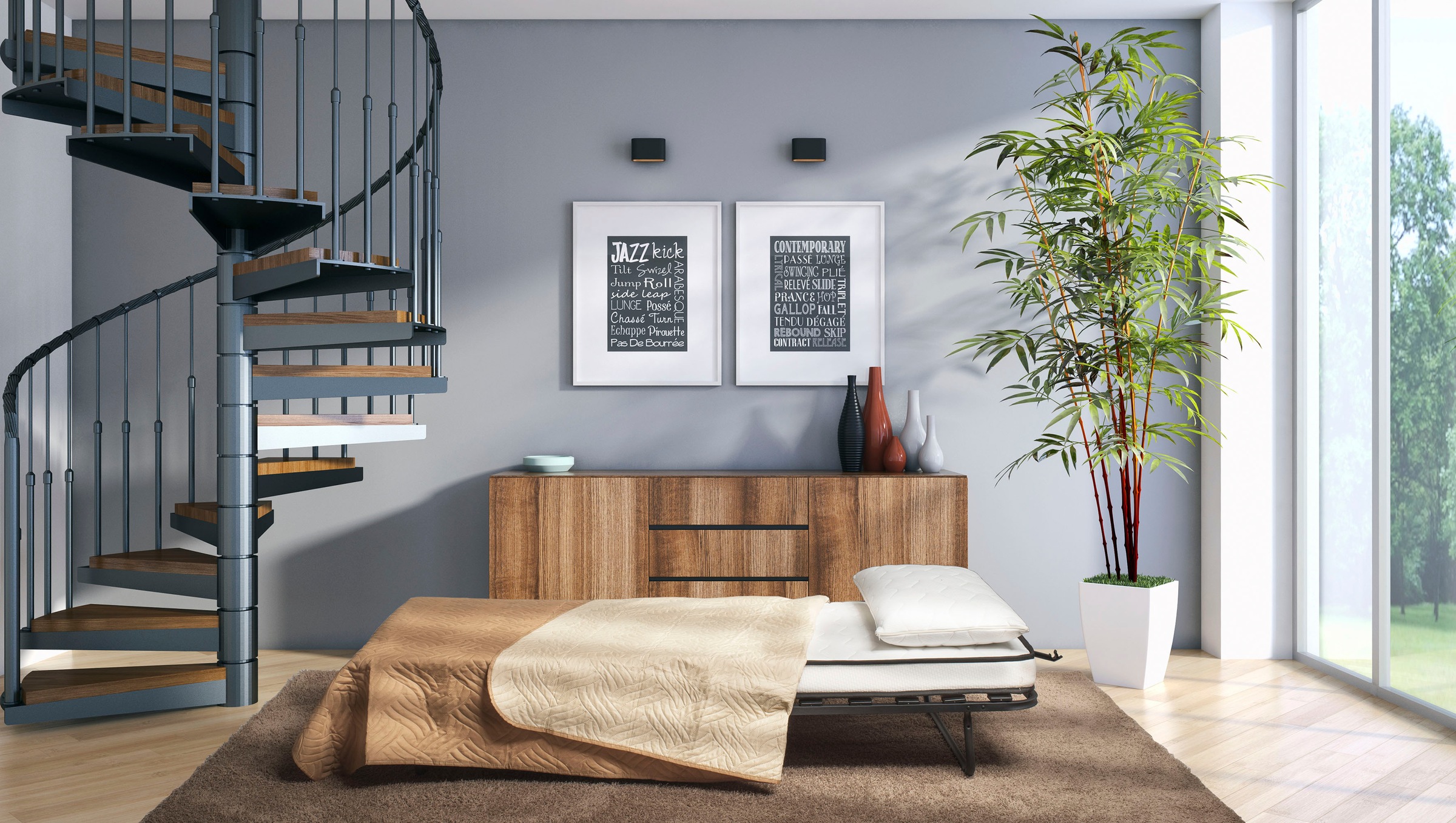 Gästebett »Lux«, inkl. memory-visko Kissen und Schaumstoffmatratze mit Kontrastnaht