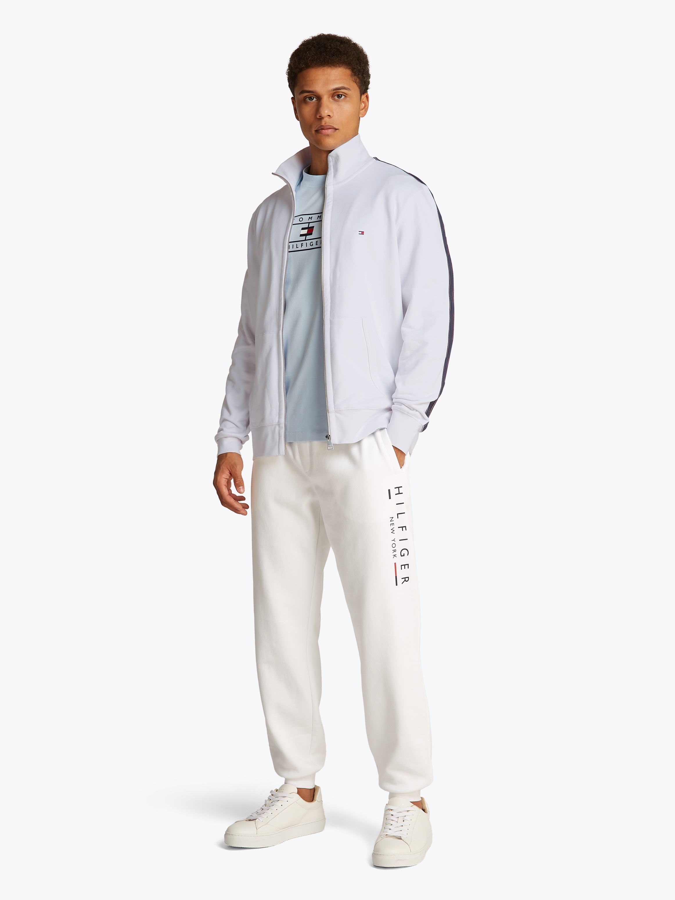 Tommy Hilfiger Sweatjacke »GLOBAL STRIPE ZT STAND COLLAR«