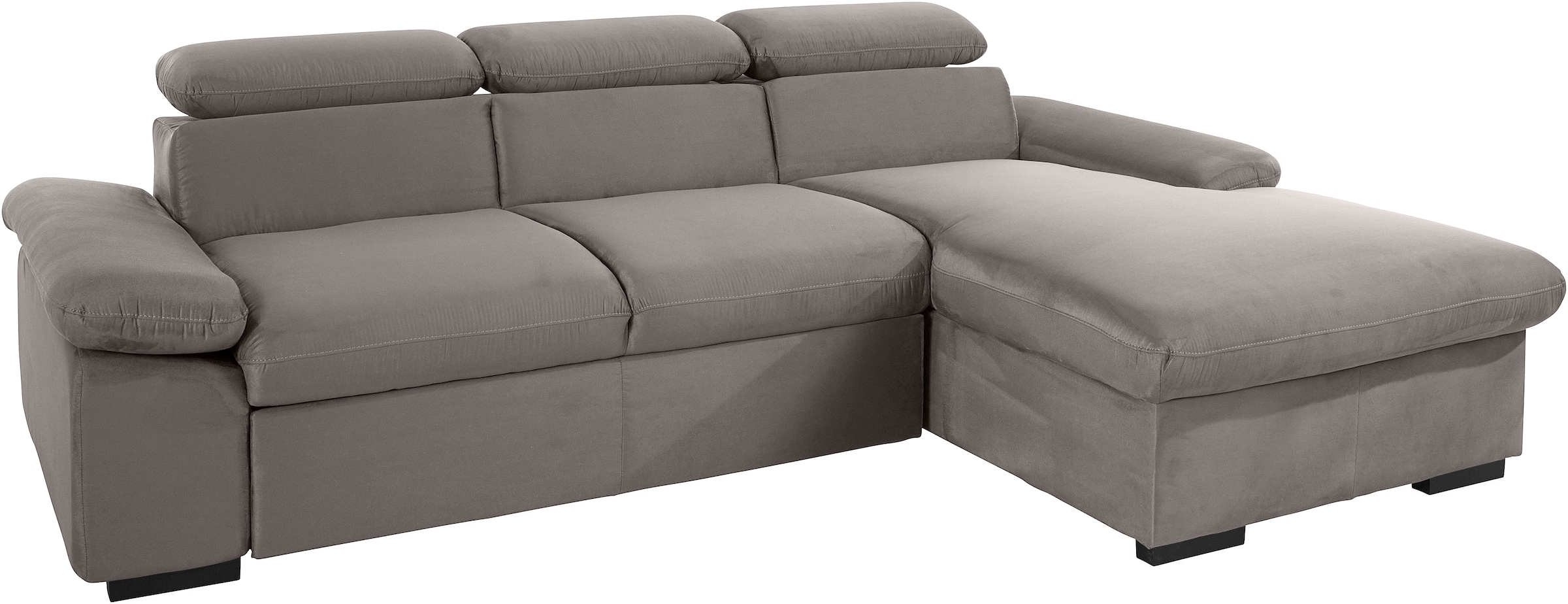 COTTA Ecksofa »Lola L-Form mit Kopfteilfunktion & Hocker«, (Set, mit Hocker), wahlweise mit Bettfunktion, Bettkasten & Armteilverstellung