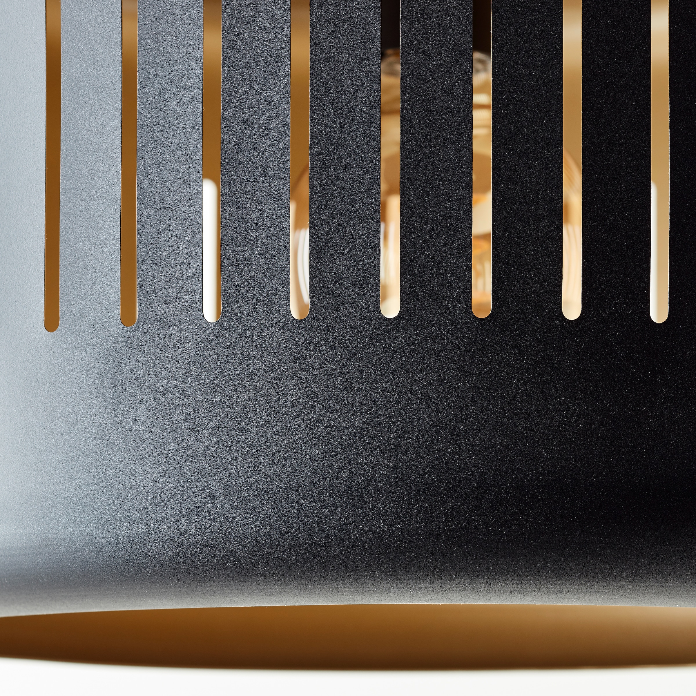 Brilliant Pendelleuchte »Tyas«, 1 flammig, Leuchtmittel E27 | ohne Leuchtmittel, 120 x 38 cm, 1 x E27, kürzbar, Metall, schwarz/goldfarben