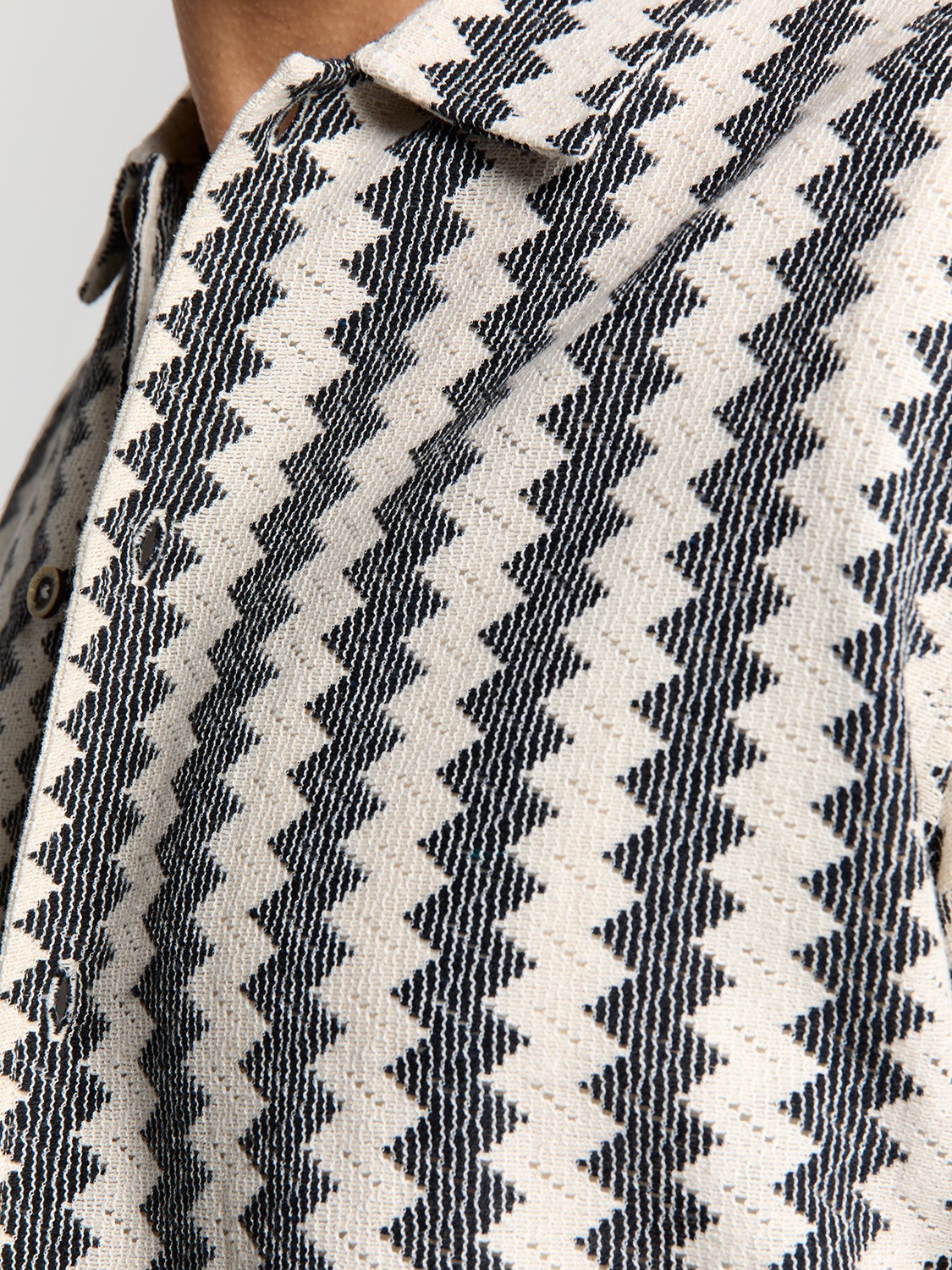 NO EXCESS Langarmhemd »No Excess Jacquard-Hemd«