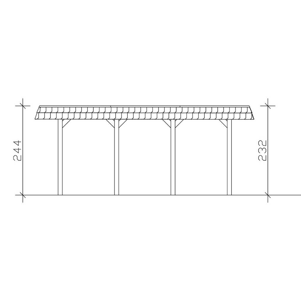 Skanholz Einzelcarport »Spreewald«, Fichtenholz, 342 cm, braun