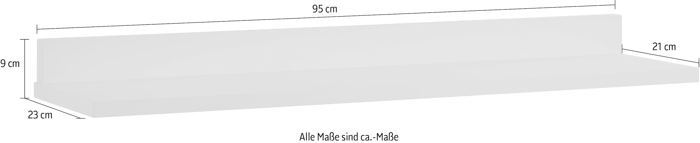 PAIDI Wandregal »in verschiedenen Farben, 95 cm Breite, Schweberegal,« stabiles Hängeregal aus Holz, 20 Kg Tragkraft, Wandboard