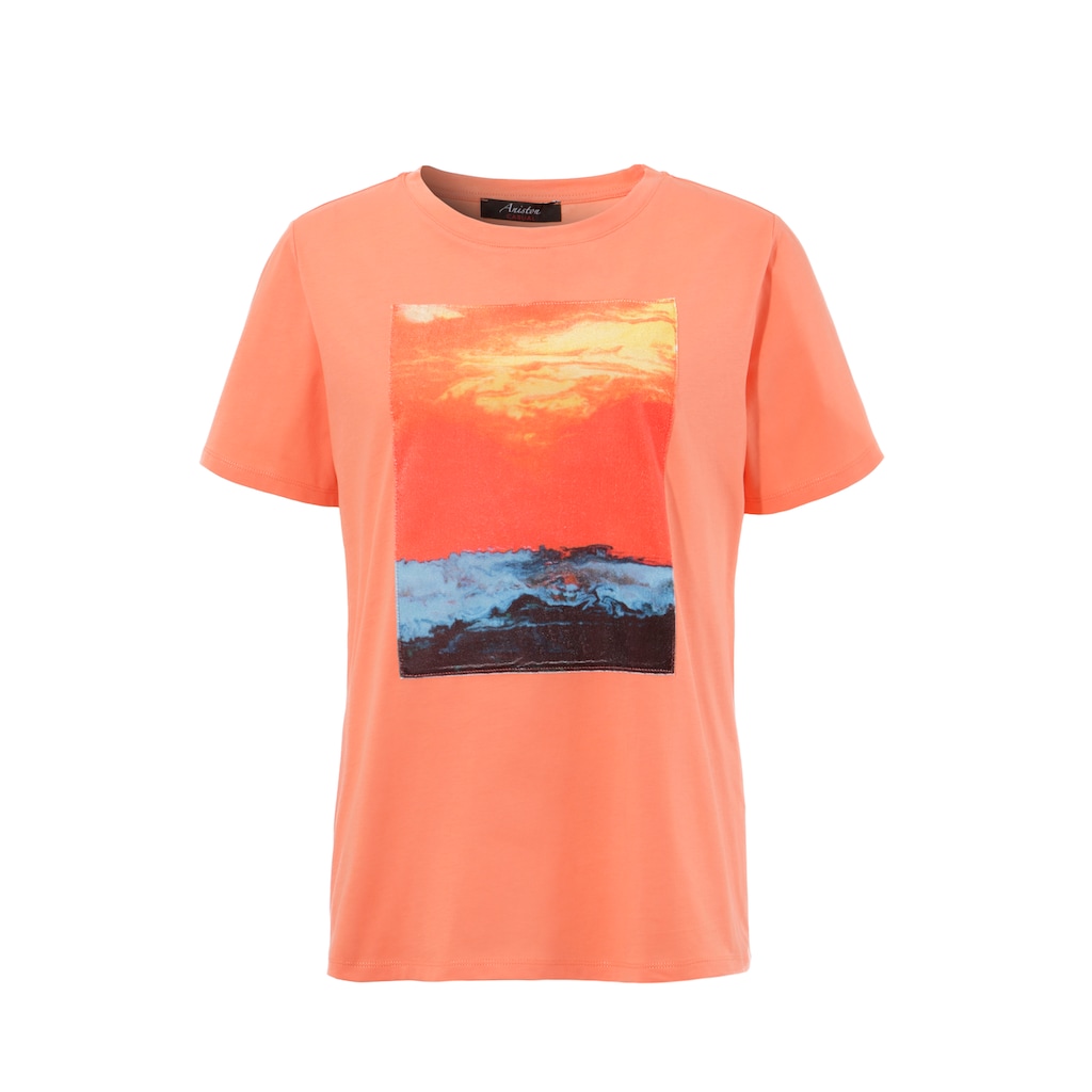 Aniston CASUAL T-Shirt, mit stimmungsvoller Sonnenuntergangs-Applikation