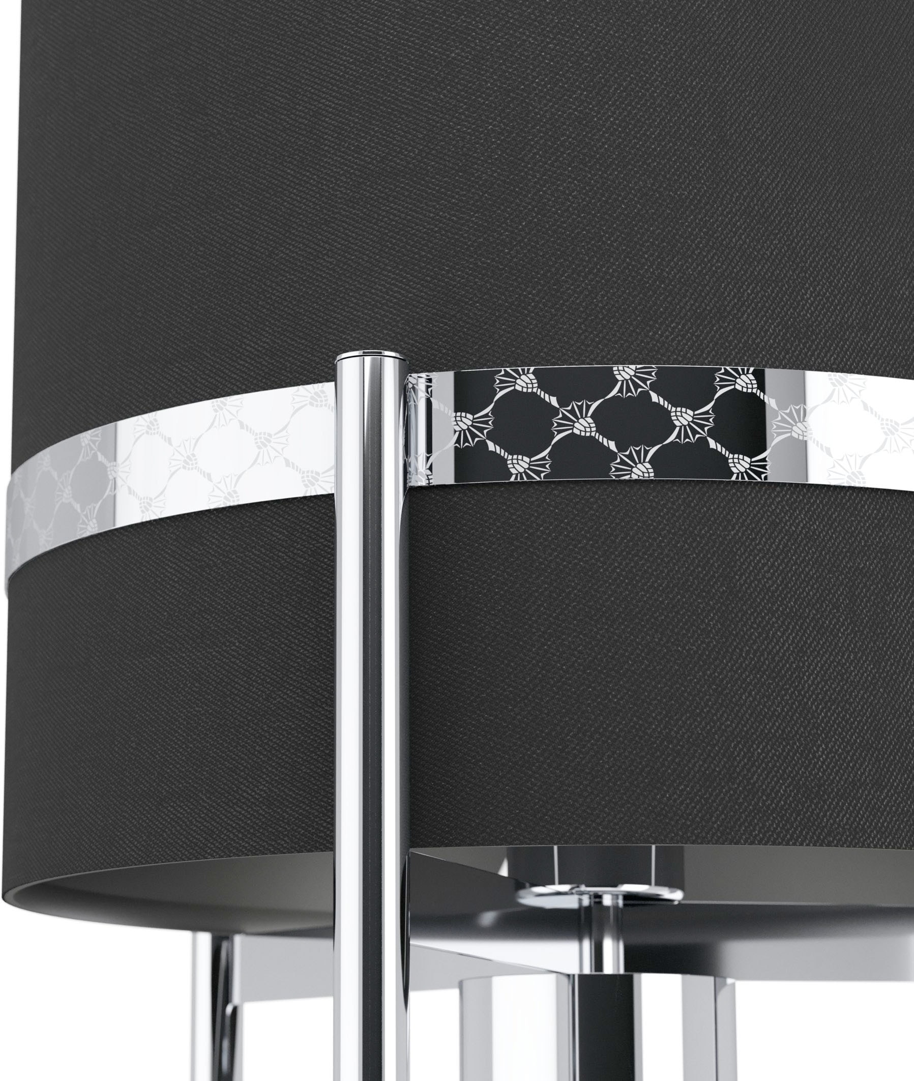 JOOP! Stehlampe »ROUND LIGHTS«, Leuchtmittel E27 | ohne Leuchtmittel, mit Textil-Leuchtenschirmen und eingelassenen Metall-Dekorbändern