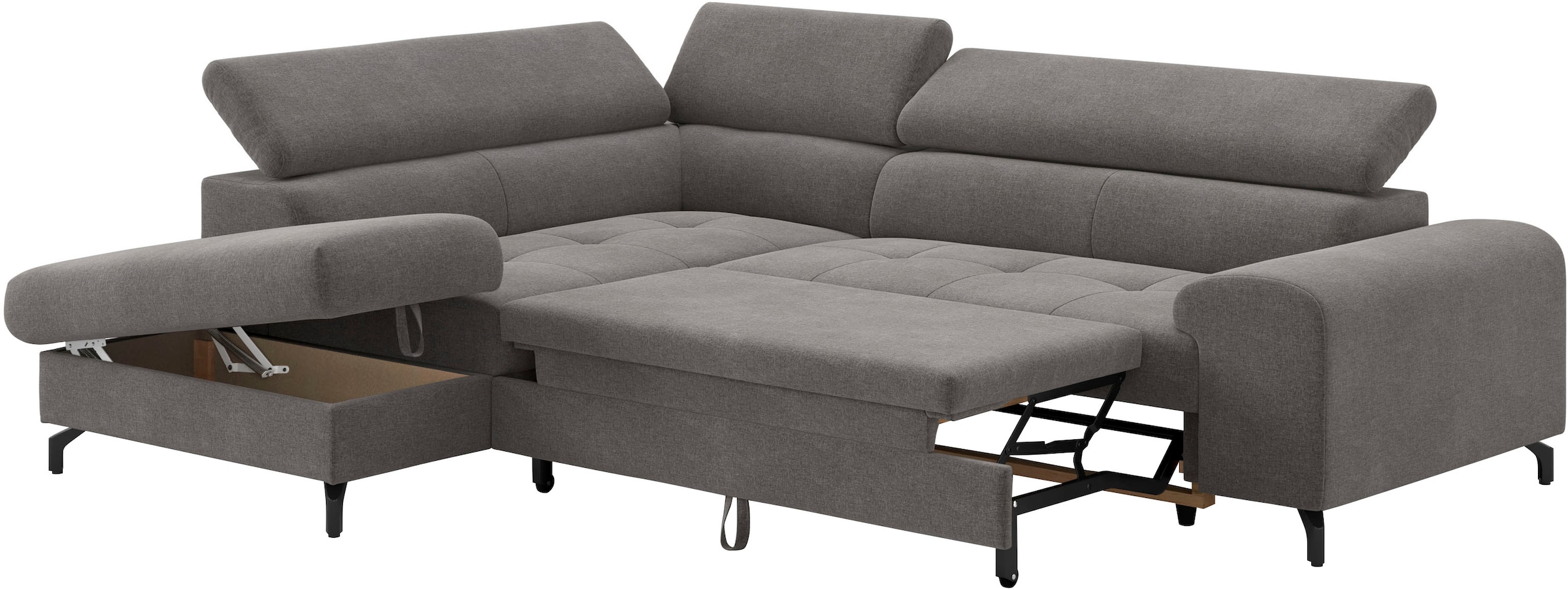 COTTA Ecksofa »Aura L-Form, B: 260 cm« mit Bettfunktion, Bettkasten & Kopfteilverstellung