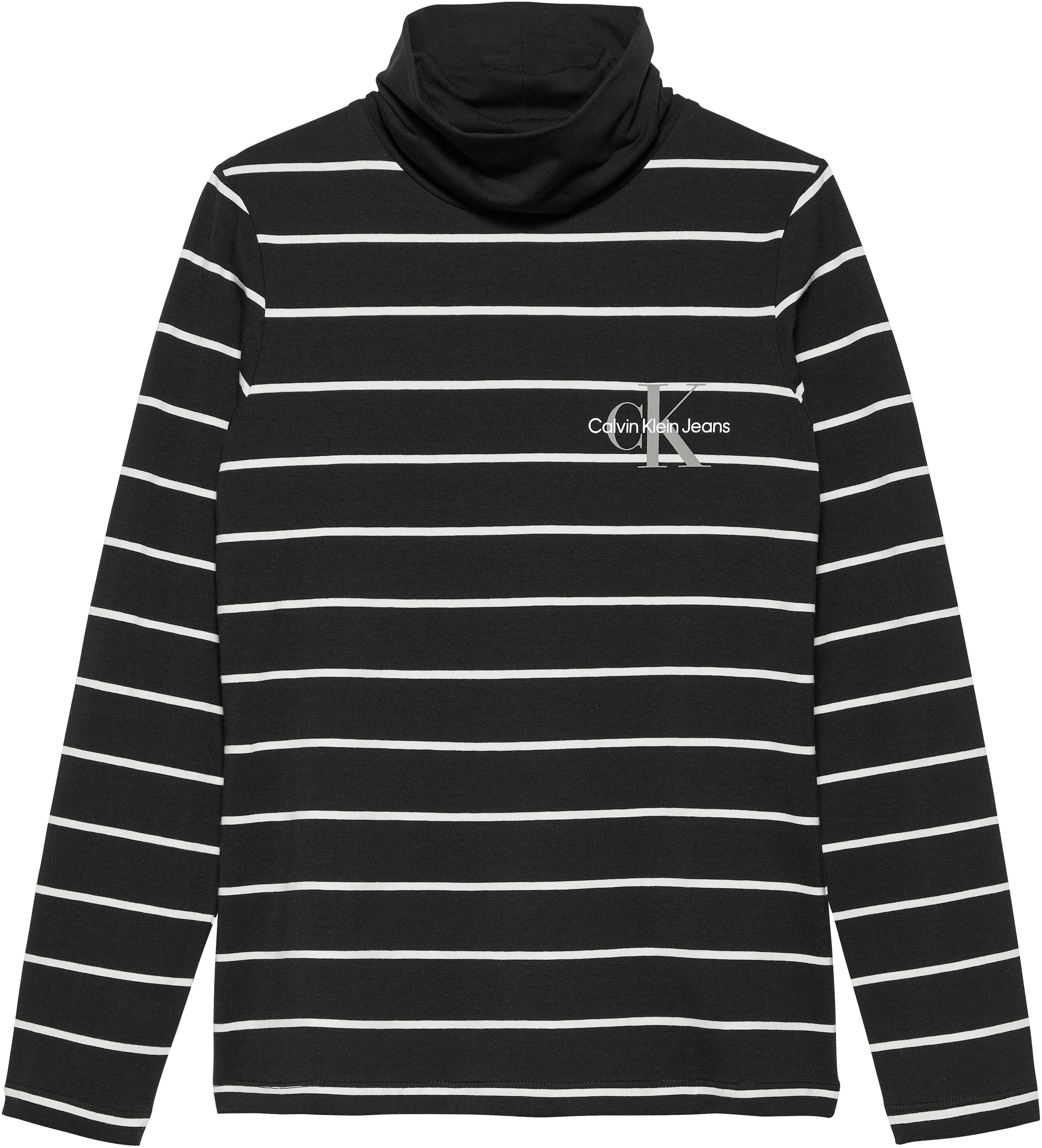 Calvin Klein Jeans Rollkragenshirt »Slim Roll Neck Stripe Ls T-Shirt«, für Kinder bis 16 Jahre und mit Logoschriftzug