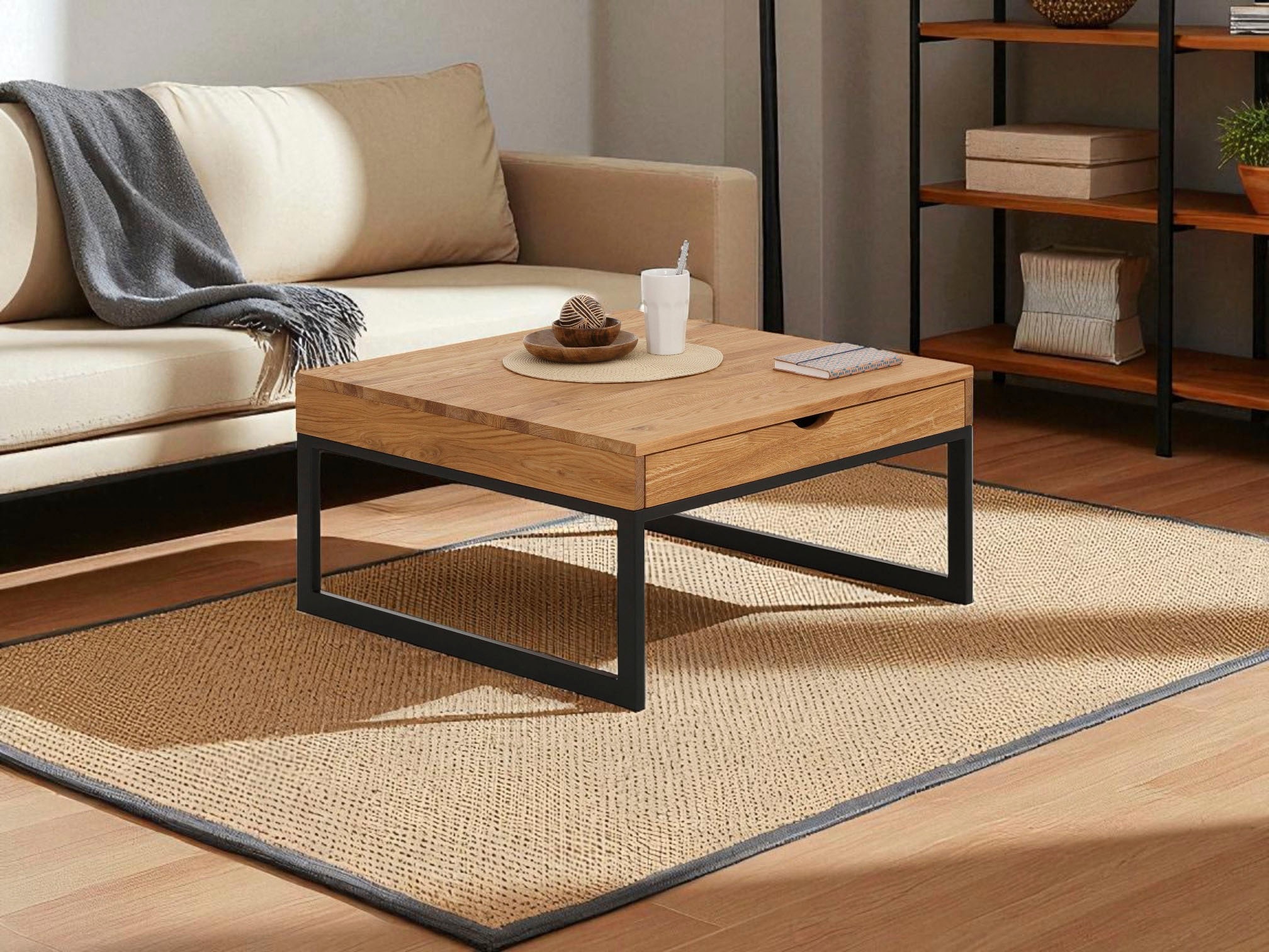Home affaire Couchtisch »Betula«, zertifiziertes Massivholz (Eiche), in 3 verschiedenen Farbvarianten
