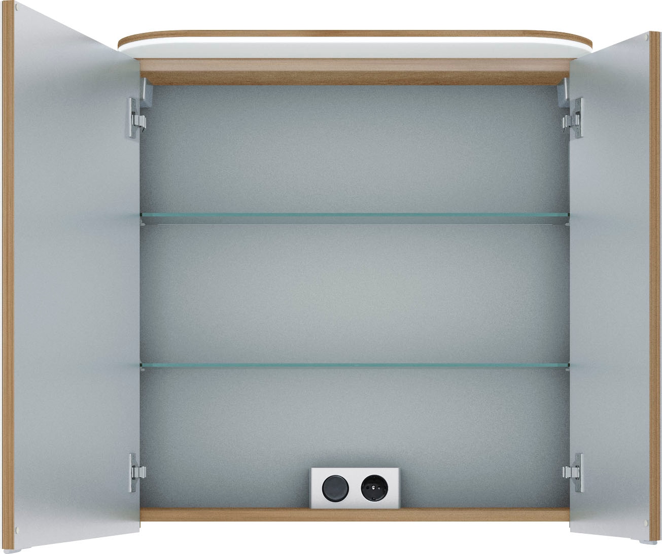 Saphir Badmöbel-Set »Balto Sprint 2-teilig, Mineralmarmor-Waschtisch mit LED-Spiegelschrank«, (2 St.), Badezimmer Set inkl. Türdämpfer, 70 cm breit, 2 Türen, 2 Schubladen