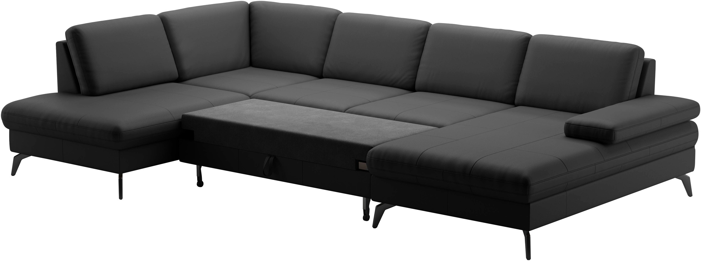 sit&more Wohnlandschaft »Morris U-Form, inkl. Sitztiefenverstellung«, wahlweise mit Armteilverstellung, Bettfunktion & Bettkasten