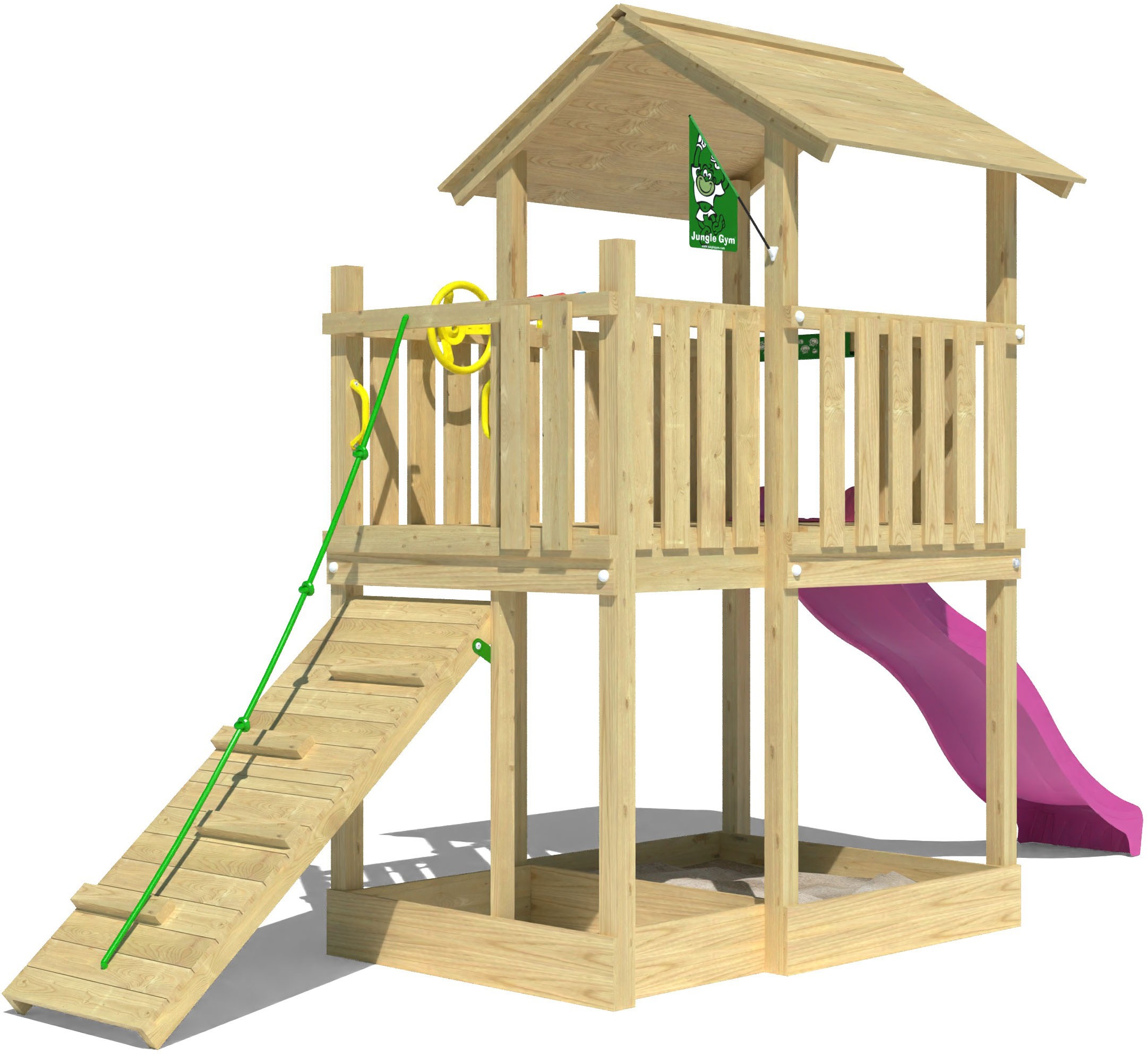 Jungle Gym Spielturm »Drift«, (Set), Spielanlage inklusive Rutsche mit Wasseranschluss
