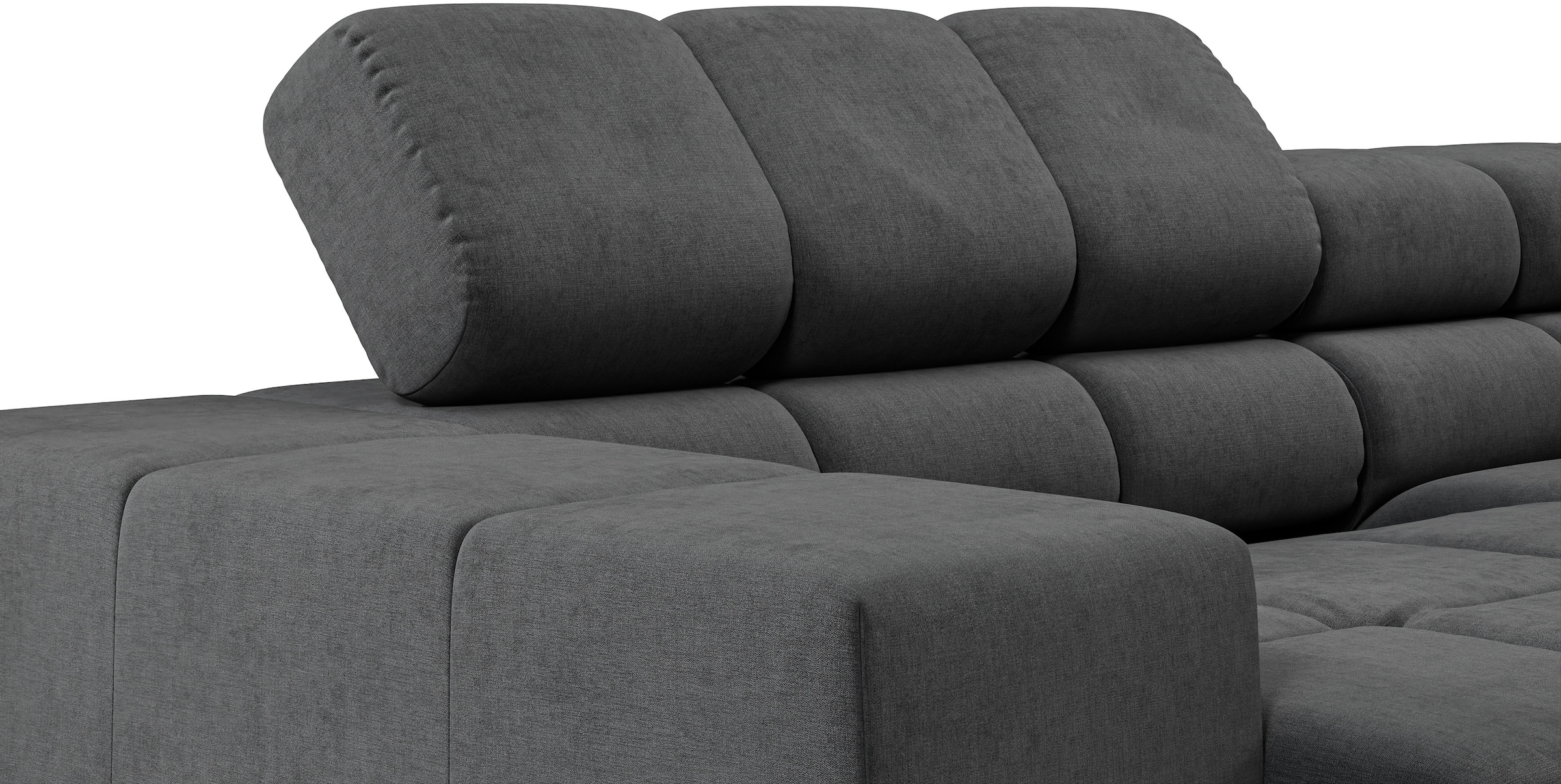 INOSIGN Ecksofa »Ancona, incl. Kopfteilverstellung + 3 Zierkissen, L-Form, bequem«, wahlweise motorische Sitztiefenverstellung, B/T(H: 249/215/70 cm