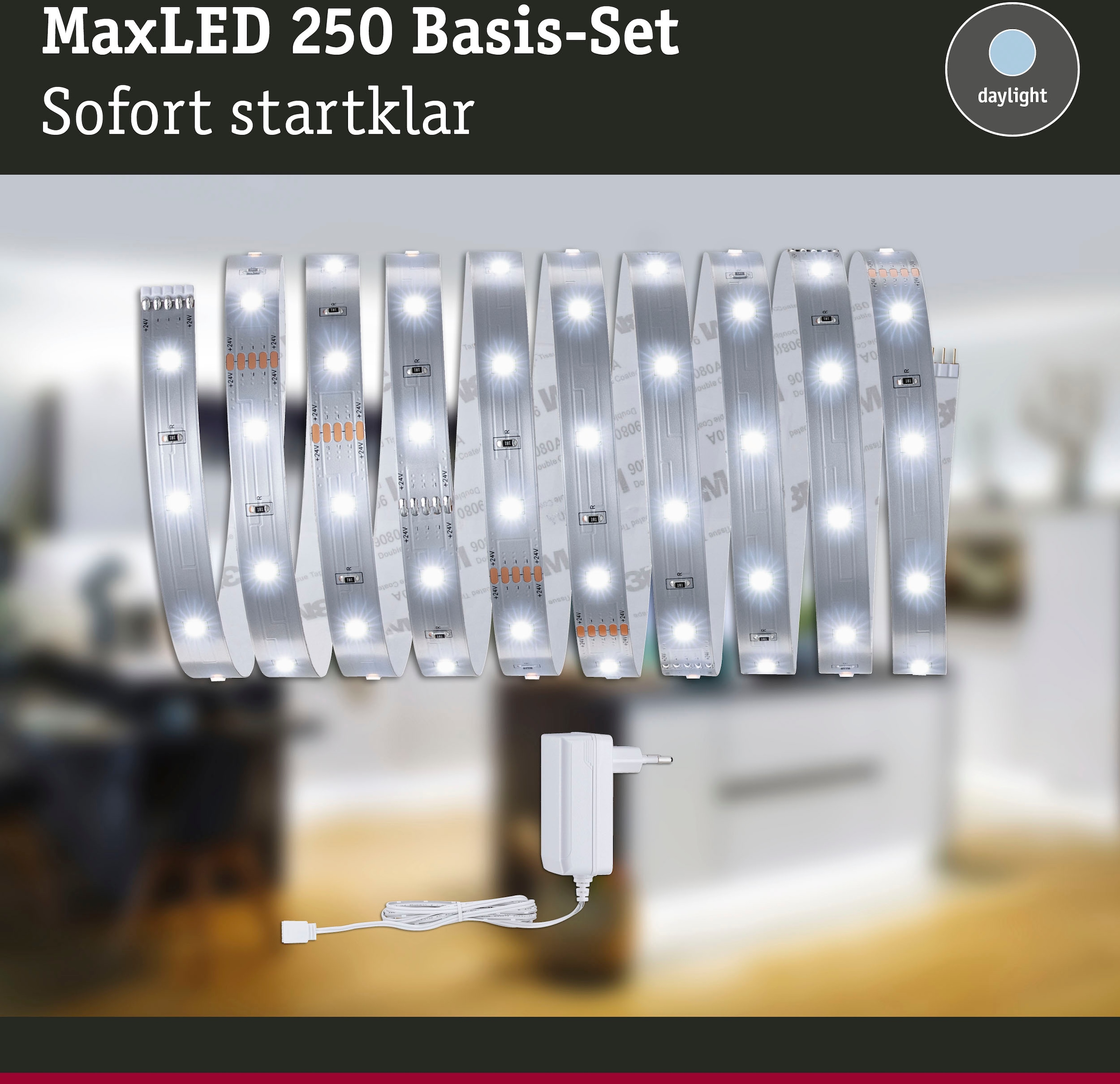 Paulmann LED Stripe »MaxLED 250 Basisset unbeschichtet 3m Tageslichtweiß«, 1 St.-flammig