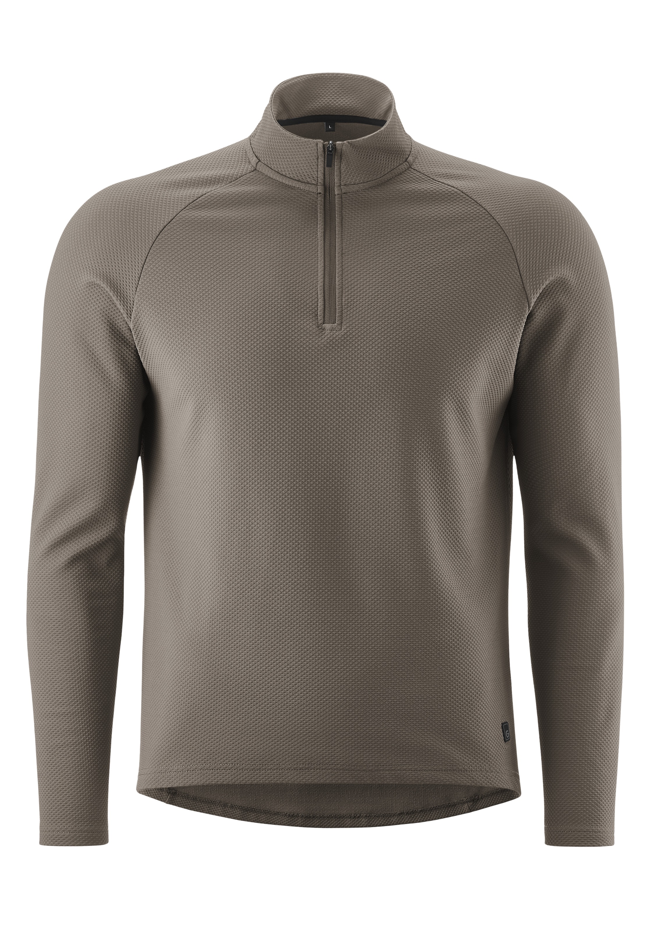 GONSO Radtrikot »Essential Jersey Longsleeve Therm M« Herren Radtrikot half-zip, langarm Trikot, Semi Fit terragrau XXL XXL Körpernahe Passform