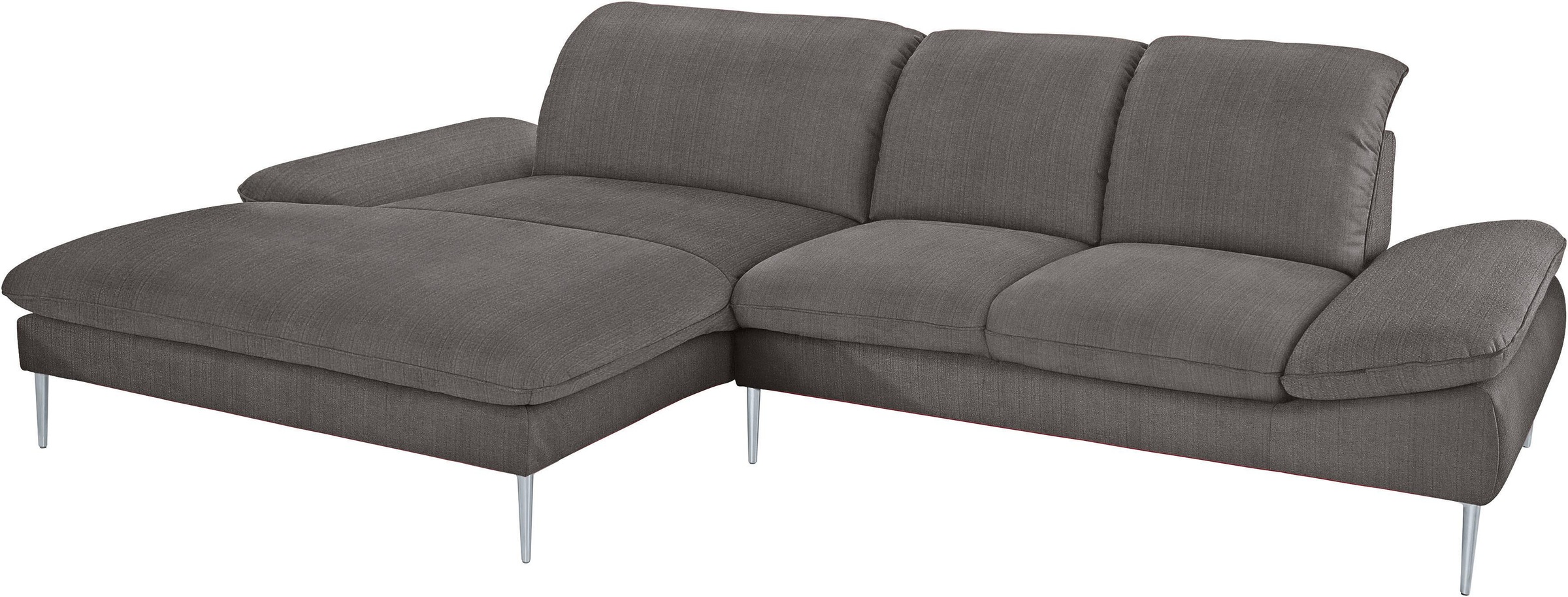 W.SCHILLIG Ecksofa »enjoy&MORE, Designsofa, elegant und bequem, L-Form«, mit Sitztiefenverstellung, Füße silber matt, Breite 310 cm