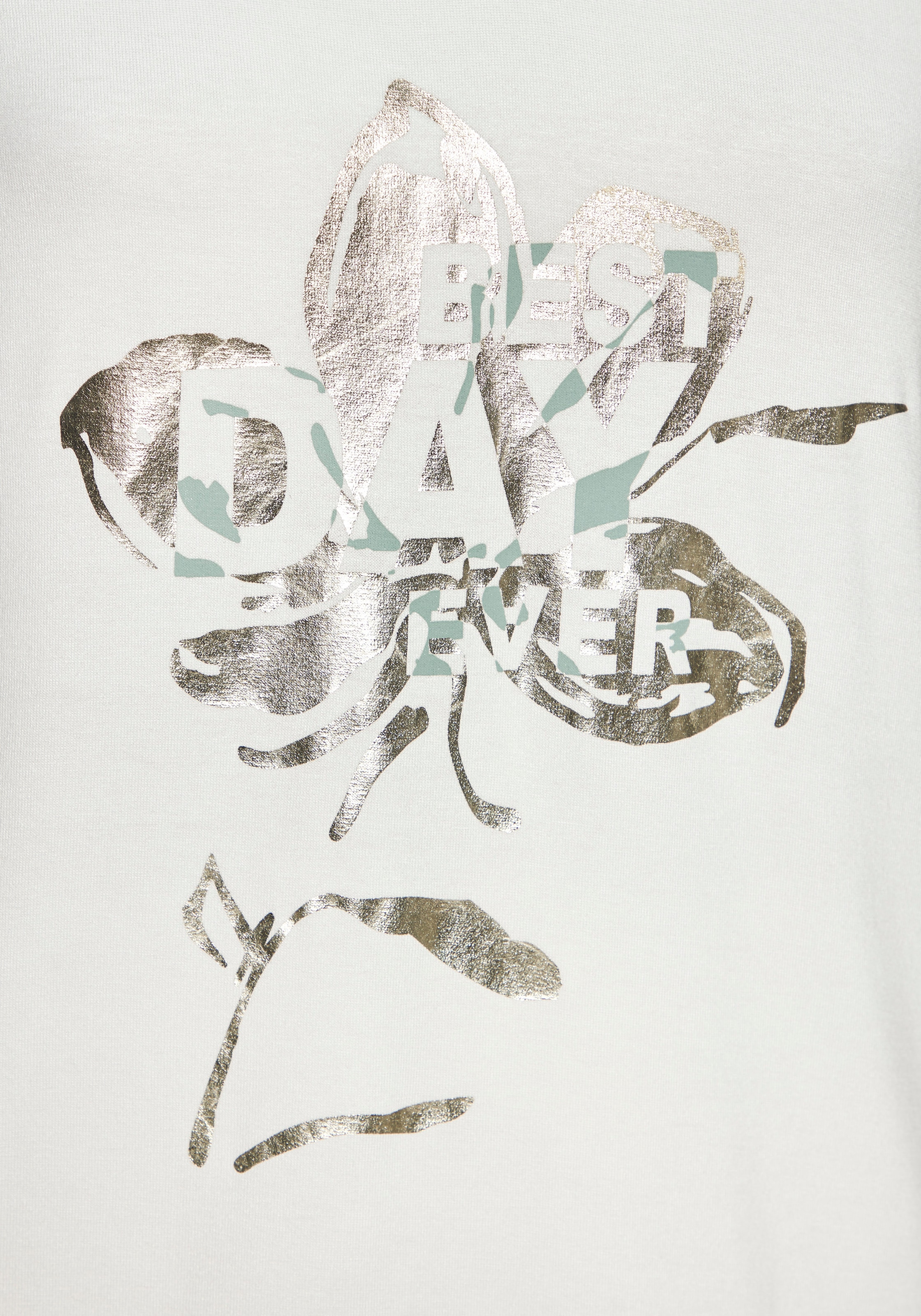LASCANA Kurzarmshirt »mit schimmerndem Print« aus weichem Viskose-Stretch