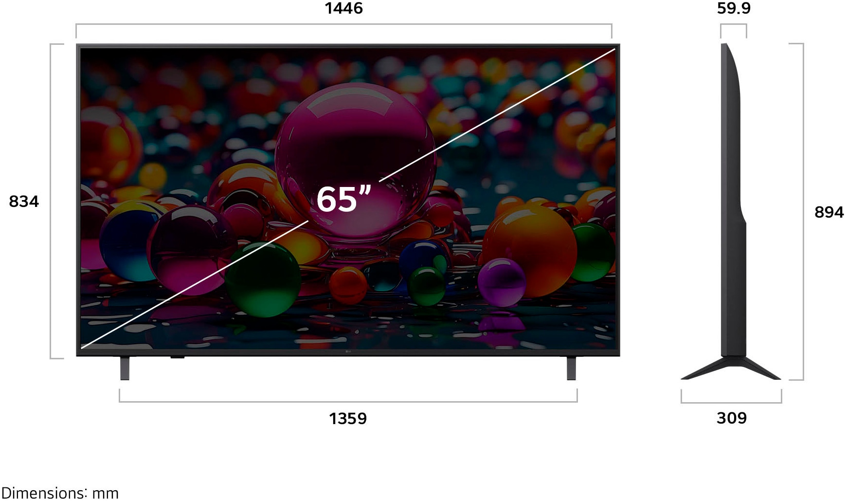 LG LED-Fernseher »65UA75006LA«, 4K Ultra HD, Smart-TV