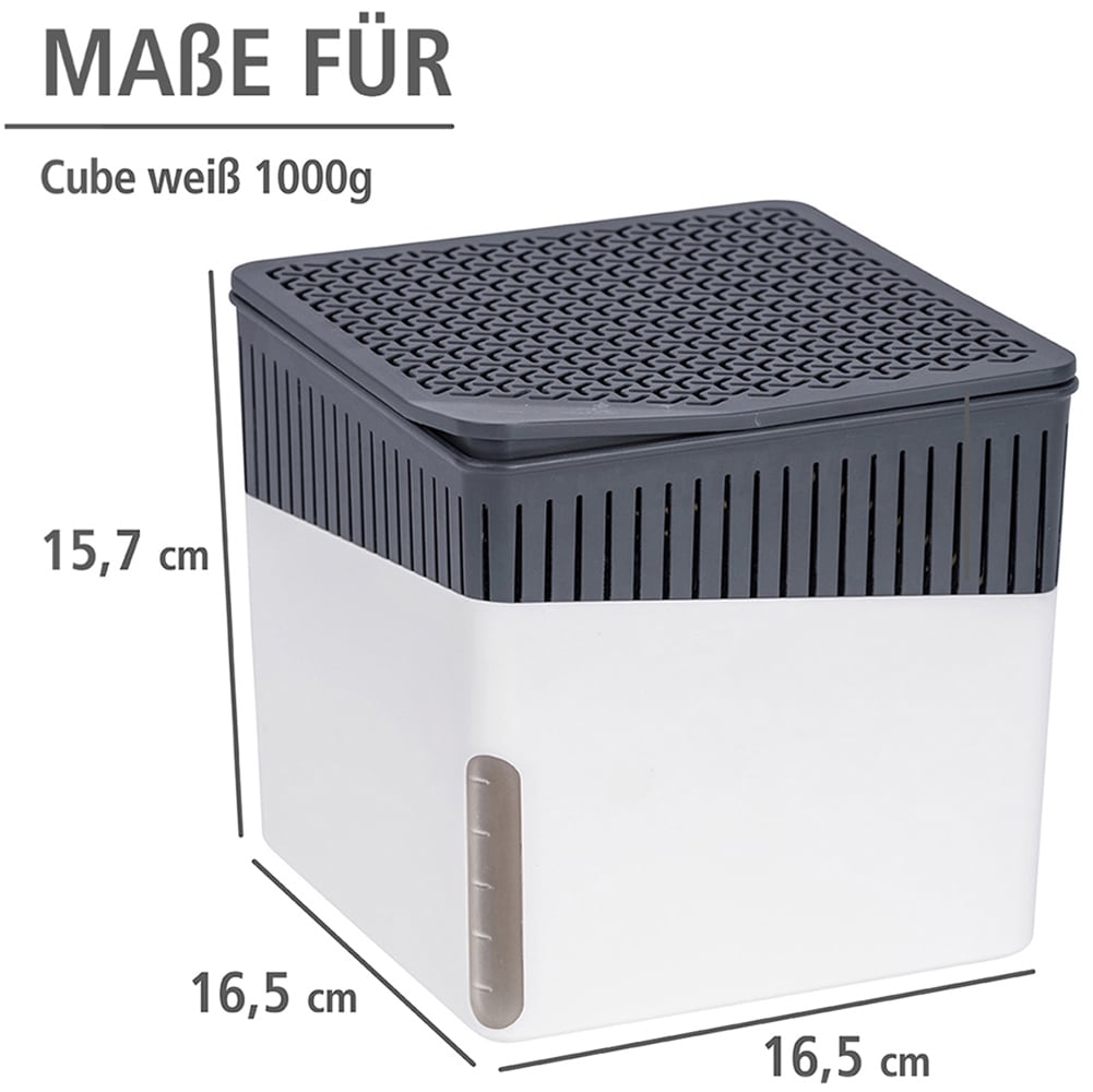 WENKO Luftentfeuchter »Modell Cube«, für 80 m³ Räume, Tank 1,6 l, mit 2 x 1000 g Entfeuchter-Blöcken