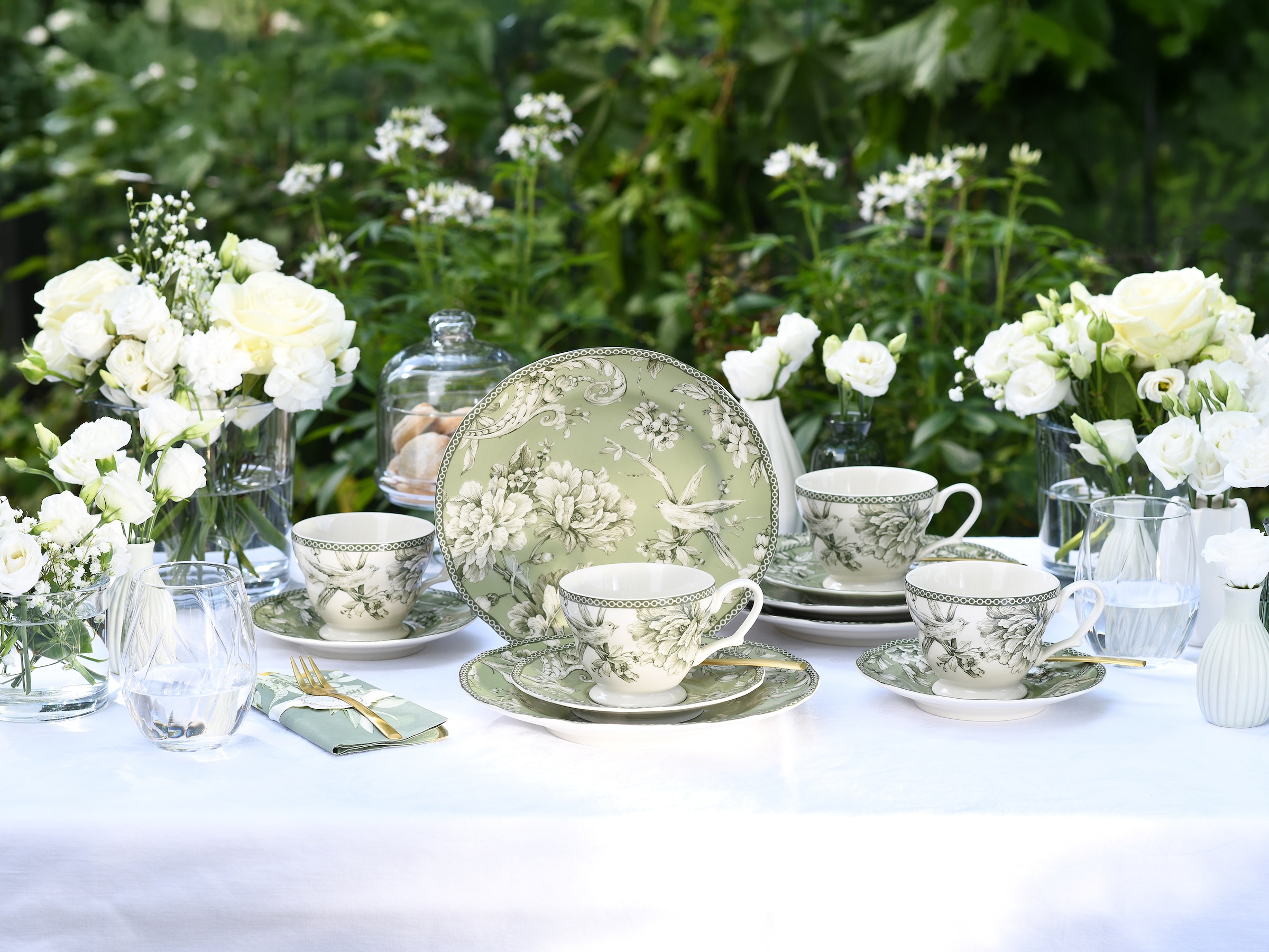 CreaTable Kaffeeservice »Adelaide, Service 12-tlg.« Nostalgischer Vintage Dekor, Elegante Form