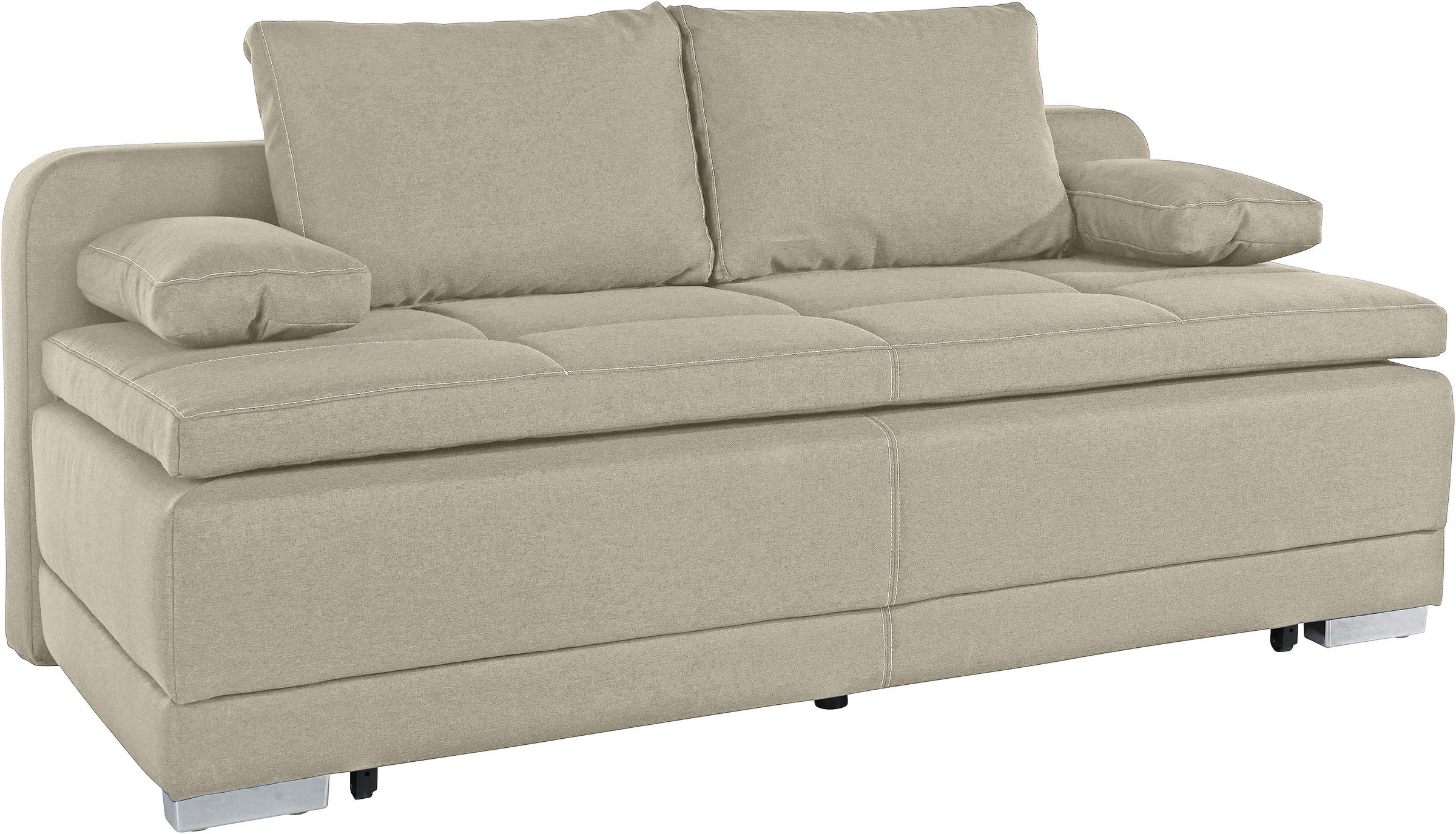 COLLECTION AB Schlafsofa »Berlin«, Bettfunktion und Bettkasten, lose Armlehn-und Rückenkissen