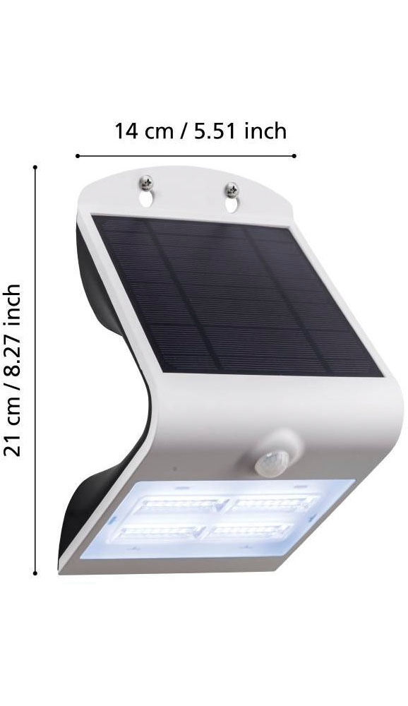 EGLO Wandleuchte »LAMOZZO«, 1 flammig, Leuchtmittel LED-Modul | LED wechselbar, Außenlampe, Bewegungsmelder, Solar, Tag & Nacht Sensor, Akku, IP54