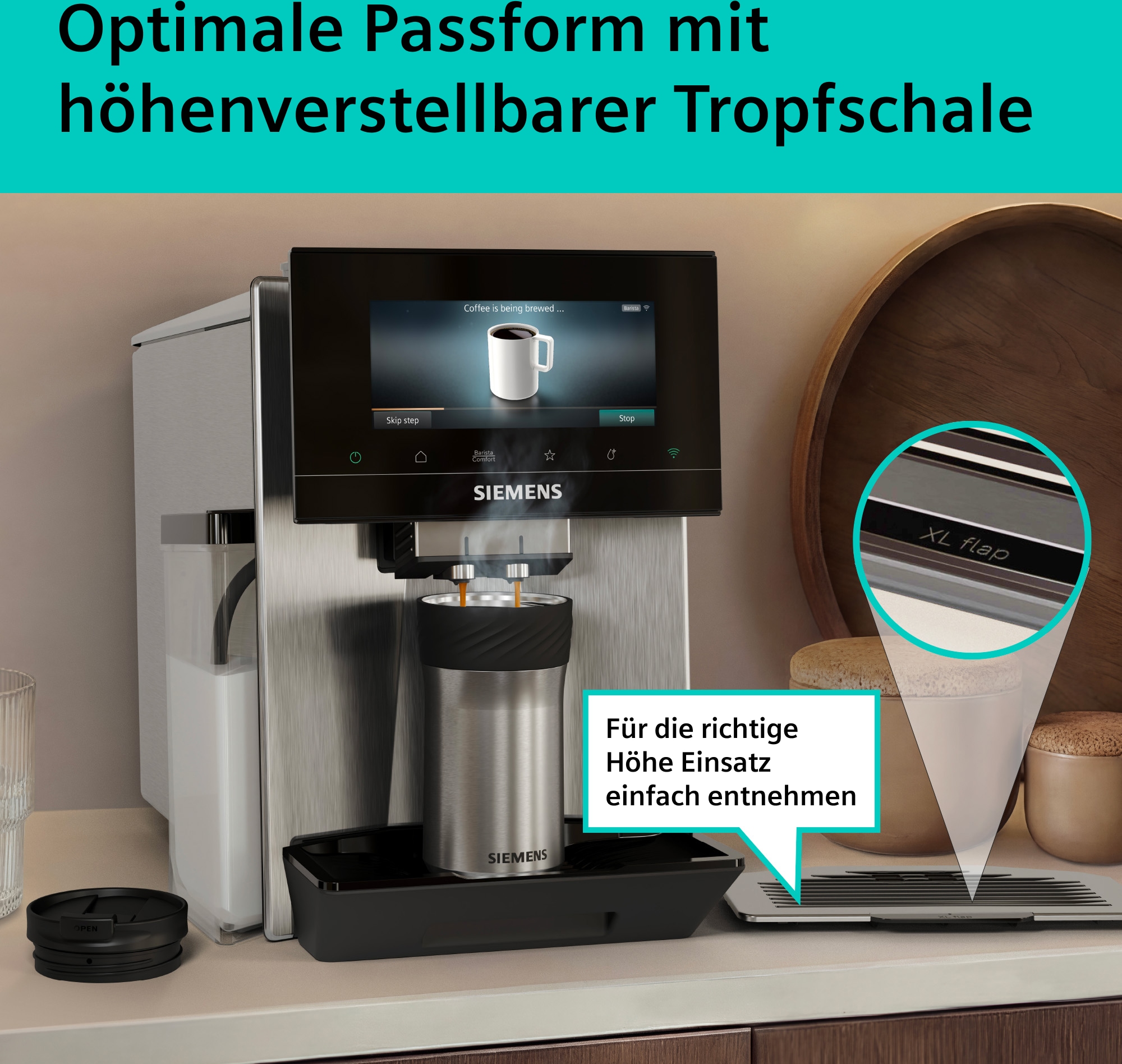 SIEMENS Thermobecher »TZ40002, doppelwanding isoliert, für XL-Getränke,« 480ml, auslaufsicher, spülmaschinenfest, frei von Blei, BPA und PFAS