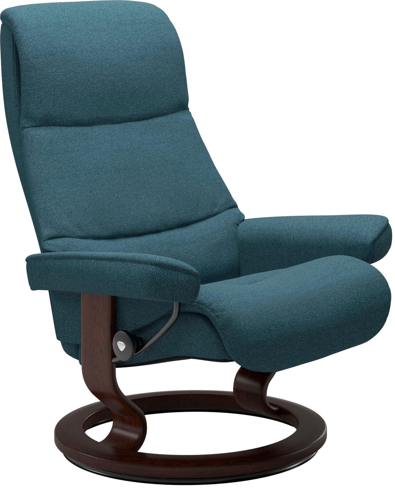 Stressless® Relaxsessel »View«, (Set, Relaxsessel mit Hocker), mit Classic Base, Größe M,Gestell Braun