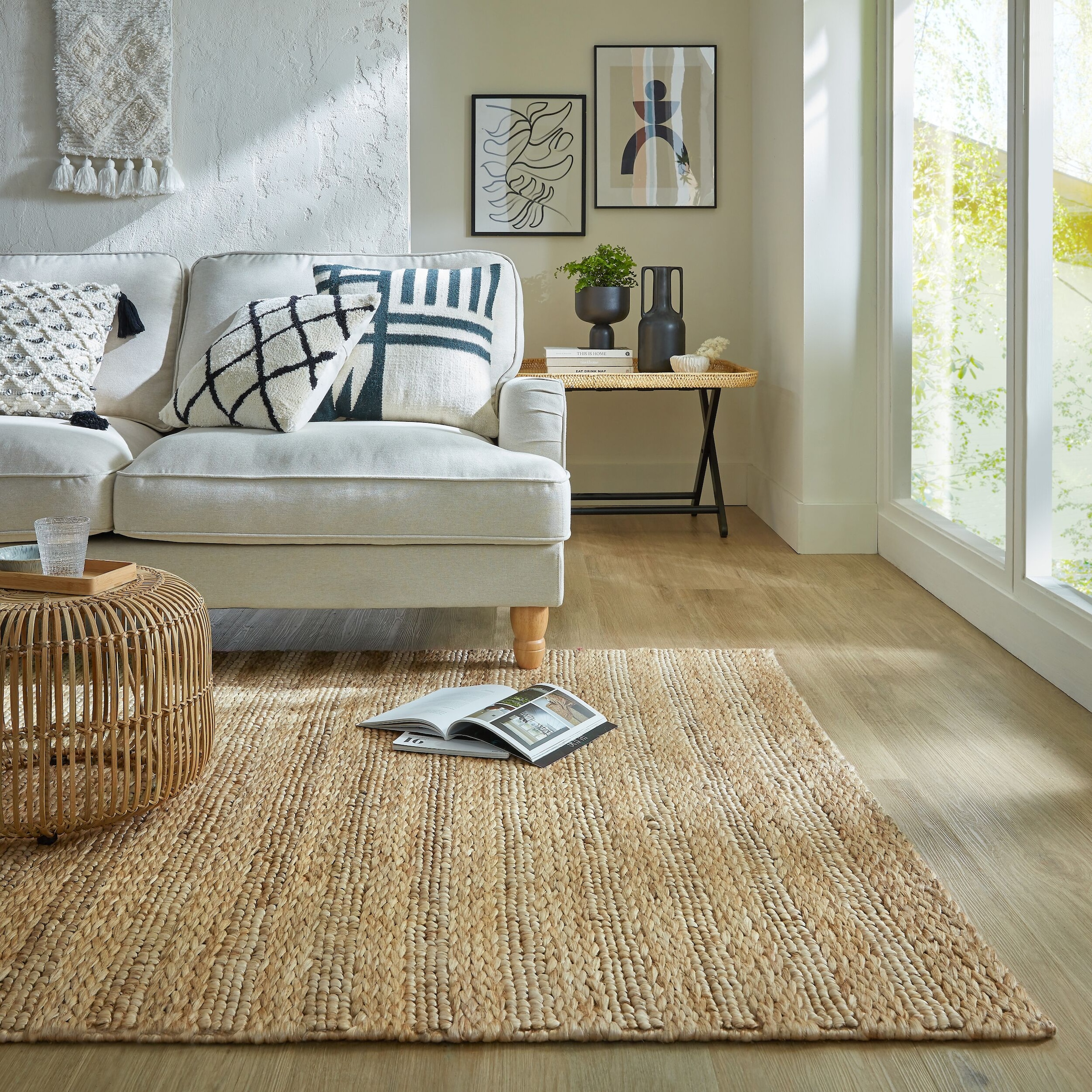 FLAIR RUGS Teppich »Drew Stripe«, rechteckig, 3 mm Höhe, Drew Braid Jute-St günstig online kaufen