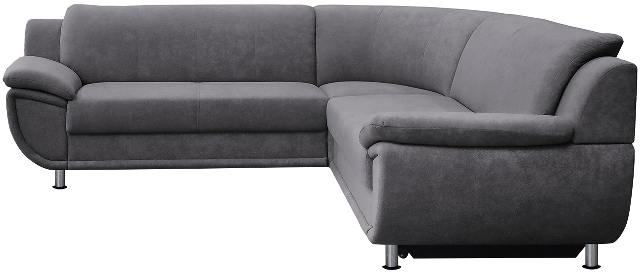 TRENDMANUFAKTUR Ecksofa »Rondo wahlweise mit Schlaffunktion, bequeme Armlehnen, Bestseller«, L-Form, wahlweise mit Federkern bestellbar, Füße chromfarben