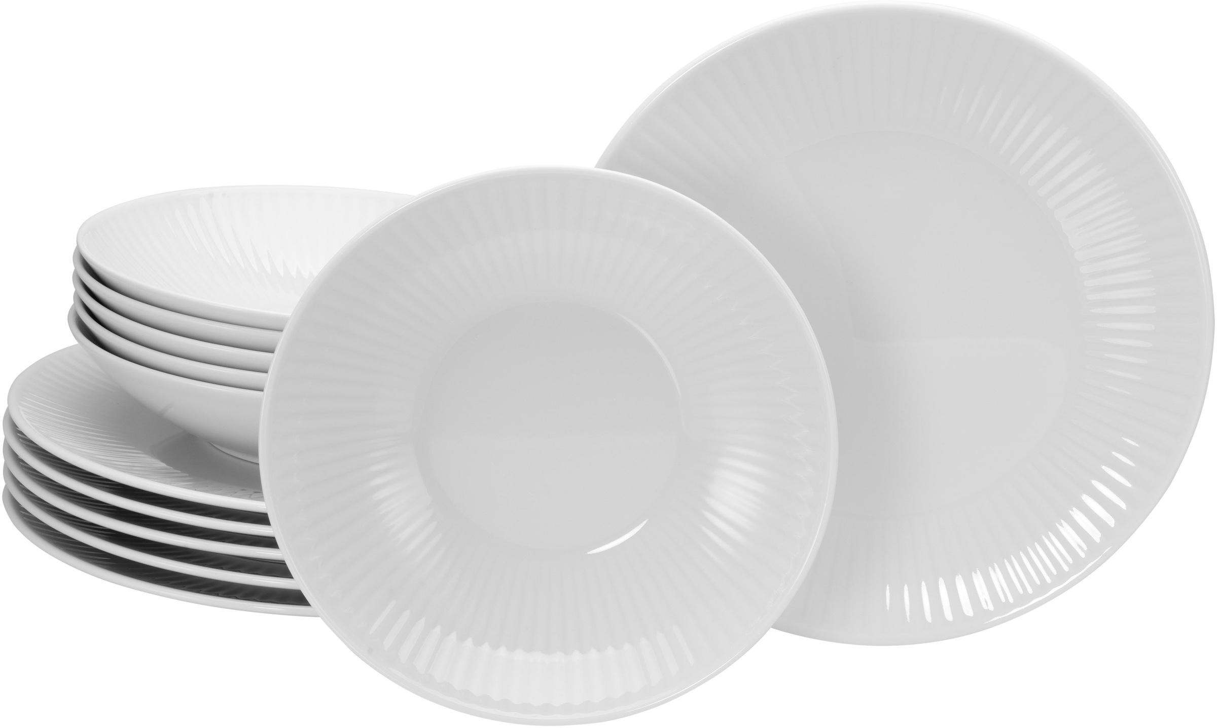 CreaTable Tafelservice »Valencia Weiß, Tafel-Service 12-tlg«, (Set, 12 tlg. günstig online kaufen