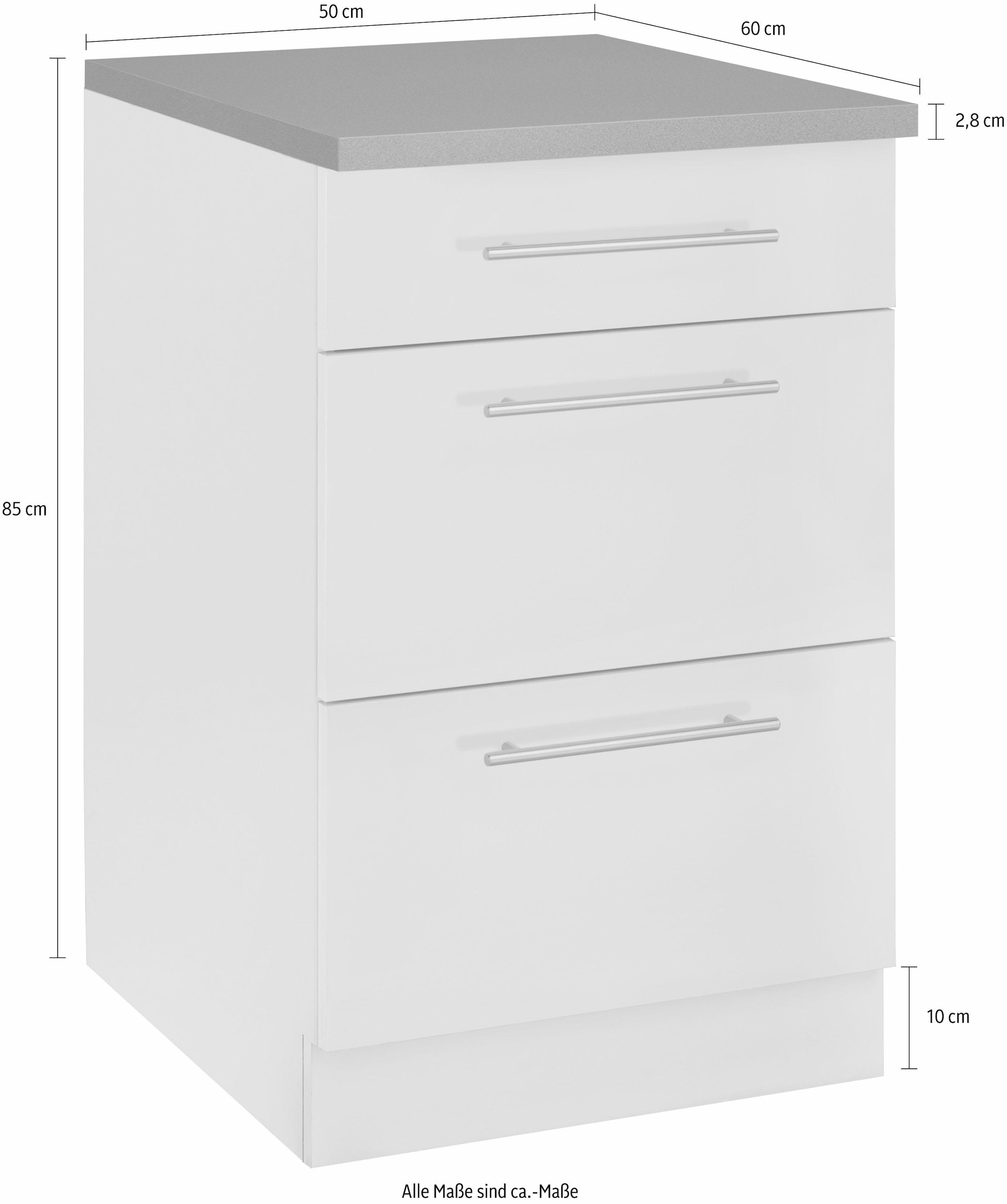 wiho Küchen Unterschrank »Cali«, 50 cm breit, mit 2 großen Auszügen