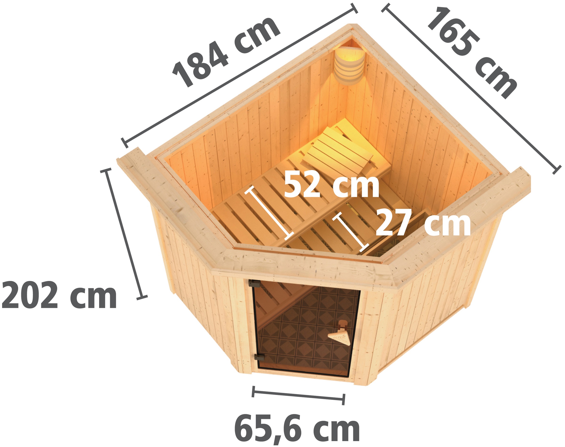 Karibu Sauna »Tomke«, ohne Ofen