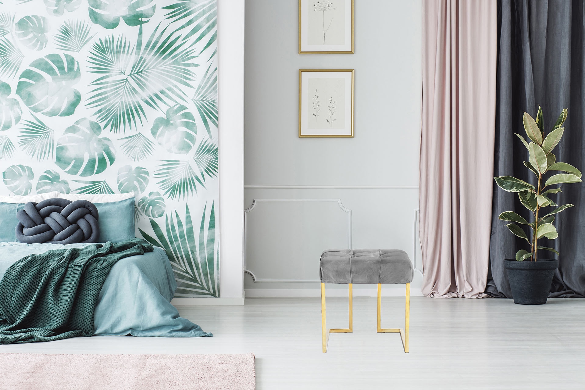 Kayoom Polsterhocker »Hocker Rarity 125, Edler Touch durch goldenes Gestell günstig online kaufen