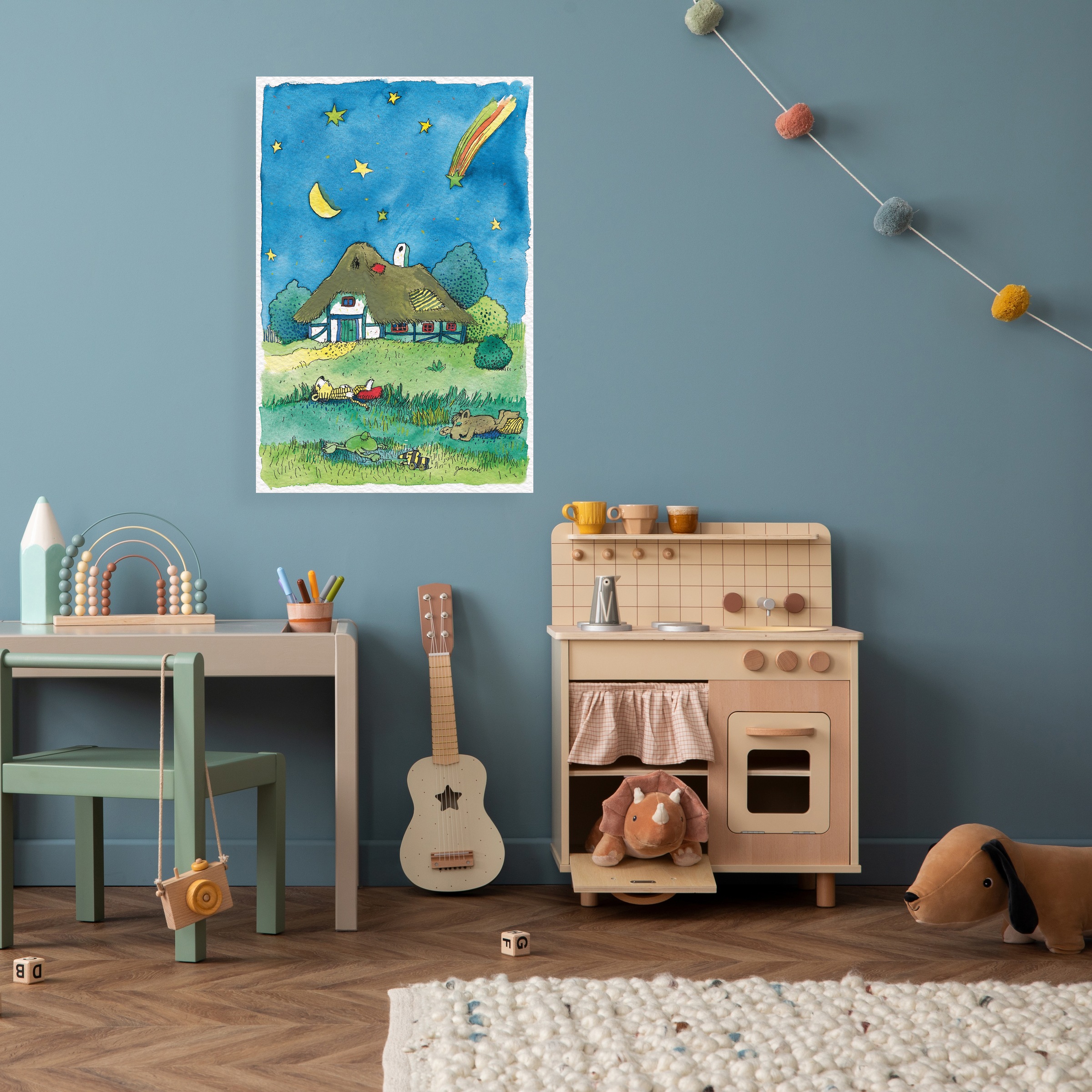 LuckyLinde Leinwandbild »Der kleine Tiger und der kleine Bär bei Nacht«, Ti günstig online kaufen