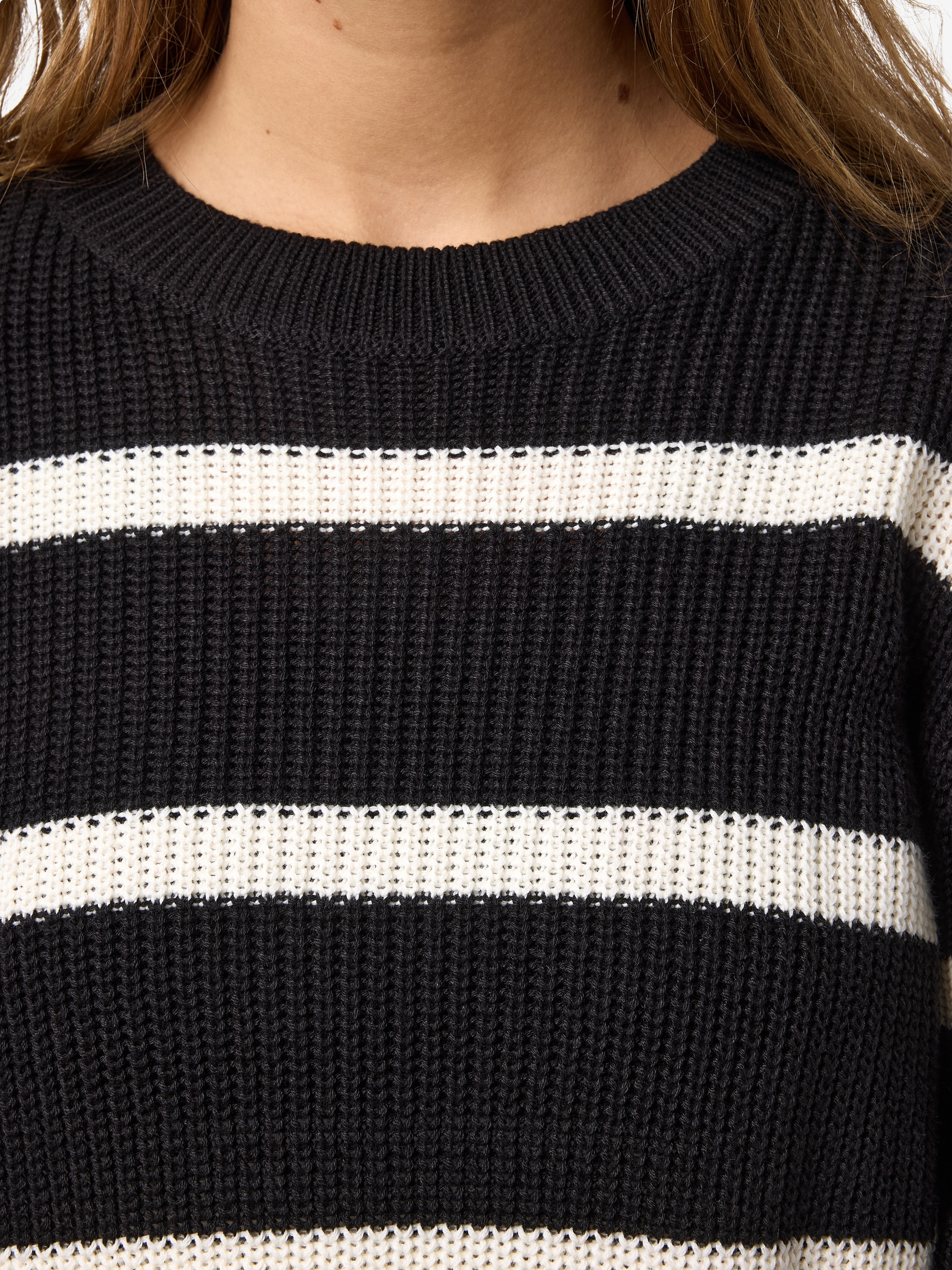 Noisy may Strickpullover »NMMAYSA L/S STRIPE O-NECK KNIT NOOS«