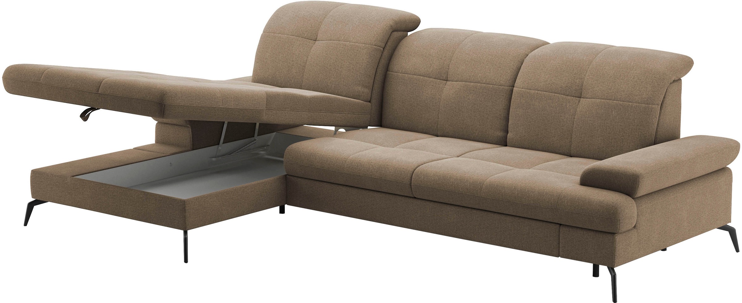 sit&more Ecksofa »Amica, L-Form, inkl. Sitztiefenverstellung & Armteilverstellung«, wahlweise mit Bettfunktion, Bettkasten und Kopfteilverstellung