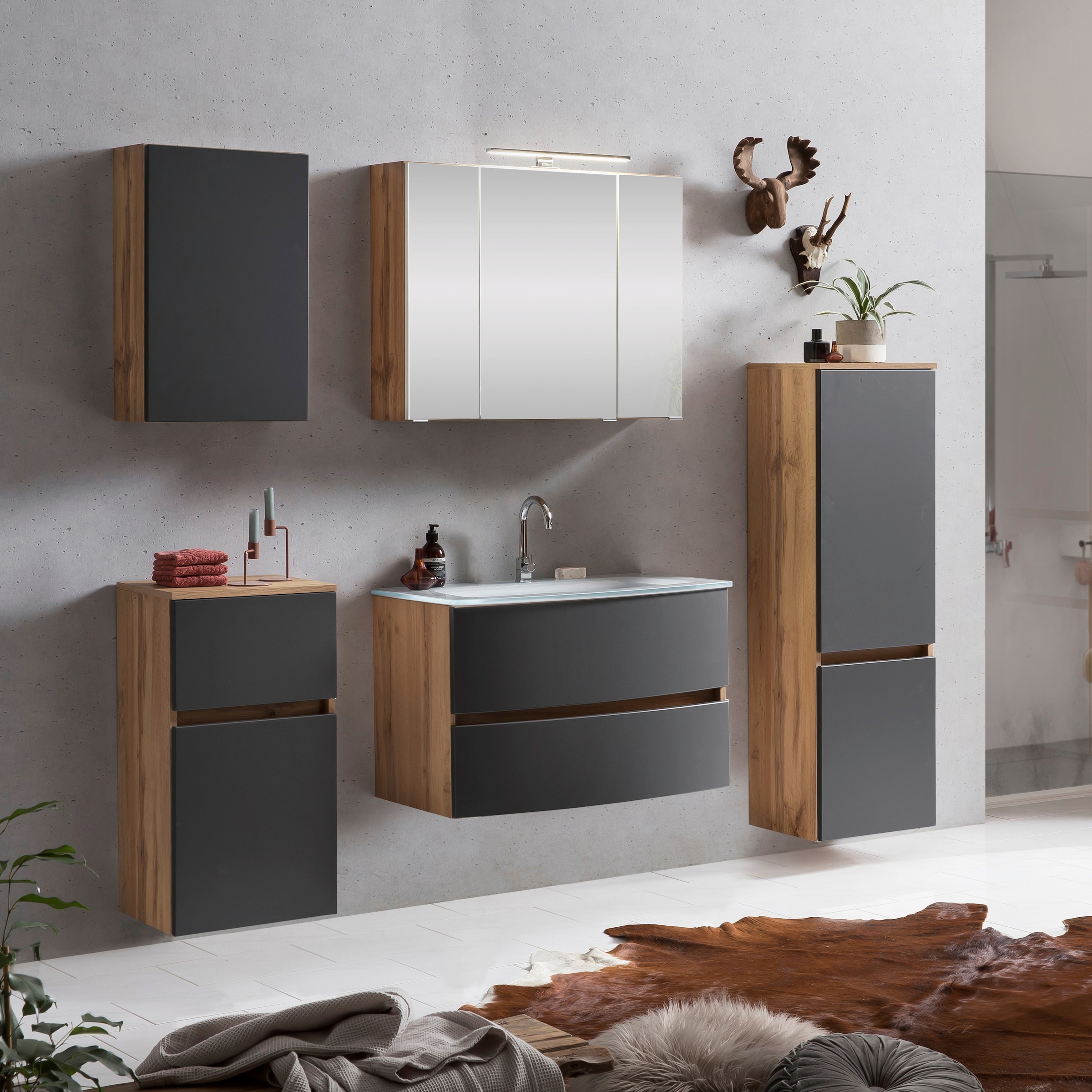 welltime Badezimmer-Set »Kaunas« Set, 5 Stk. tlg. günstig online kaufen